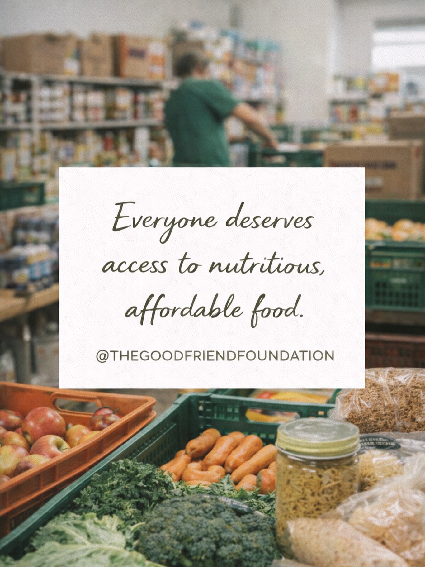 Everyone deserves access to nutritious, affordable food.
Todas las personas merecen acceso a alimentos nutritivos y asequibles.