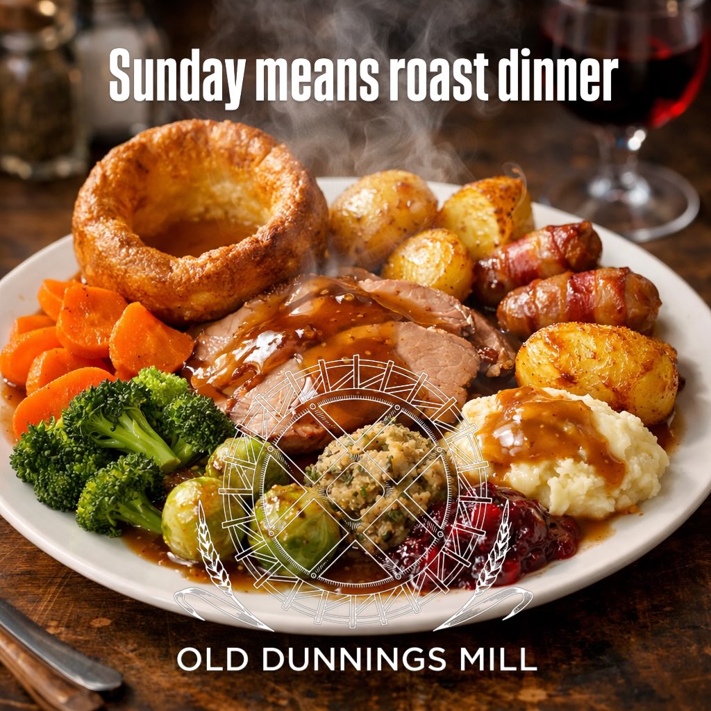 🍽️ Join Us for One of the Best Roast Dinners in East Grinstead! 🍽️
Looking for the perfect Sunday roast? Come and enjoy one of the best roast dinners in East Grinstead at The Old Dunnings Mill!
We serve tender, slow-roasted meats, crispy golden roast potatoes, fluffy Yorkshire puddings, rich homemade gravy and all the classic trimmings – just how a proper roast should be. With perfectly cooked vegetables and delicious sides, every plate is packed with flavour and comfort.
🔥 Whether you’re catching up with family, meeting friends, or simply craving a proper traditional roast, we’ve got the perfect plate waiting for you.
✅ Our full menu is also available, so there’s plenty of choice for everyone to enjoy.
📍 Join us at The Old Dunnings Mill in East Grinstead for great food, a welcoming atmosphere, and a roast dinner worth coming back for.
Book your table or pop in and see us – we’d love to welcome you!