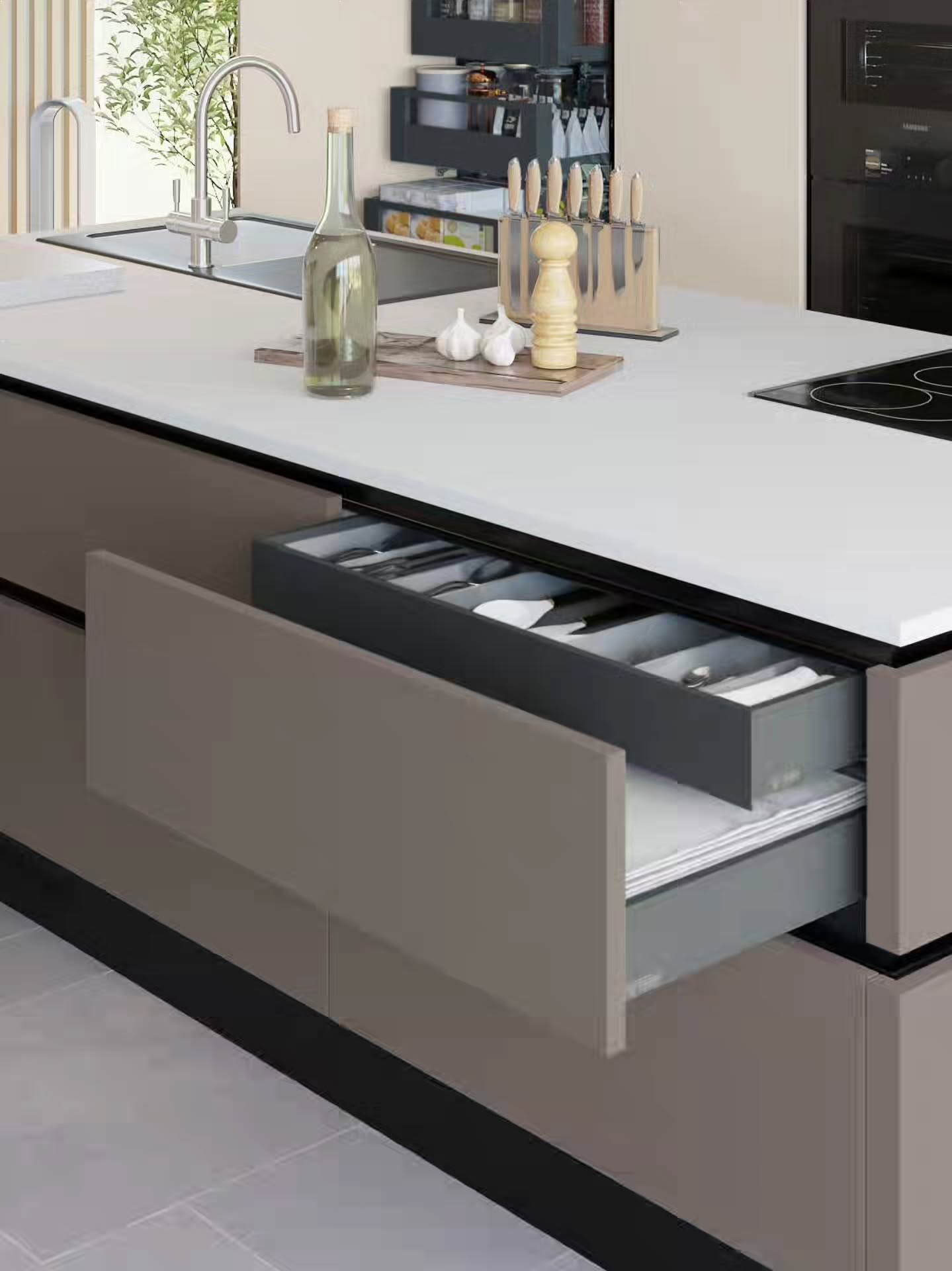 ✨ Elevate Your Kitchen Island! ✨
Add an internal drawer to your island for:
🍴 Easy access – Everything you need for prep and mealtimes right at your fingertips
🧹 Clutter free worksurfaces – Keep your island looking sleek and organised
