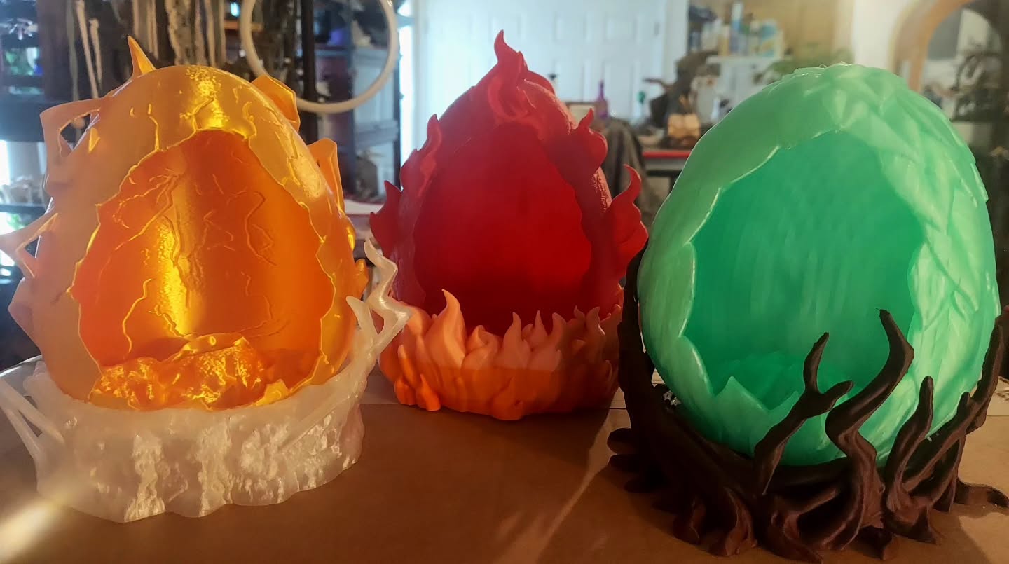 What's your element?
New prints hot off the press! Just wait until you see what's in these eggs 😍
#elementals #dragon #3dprinting #new #TMI