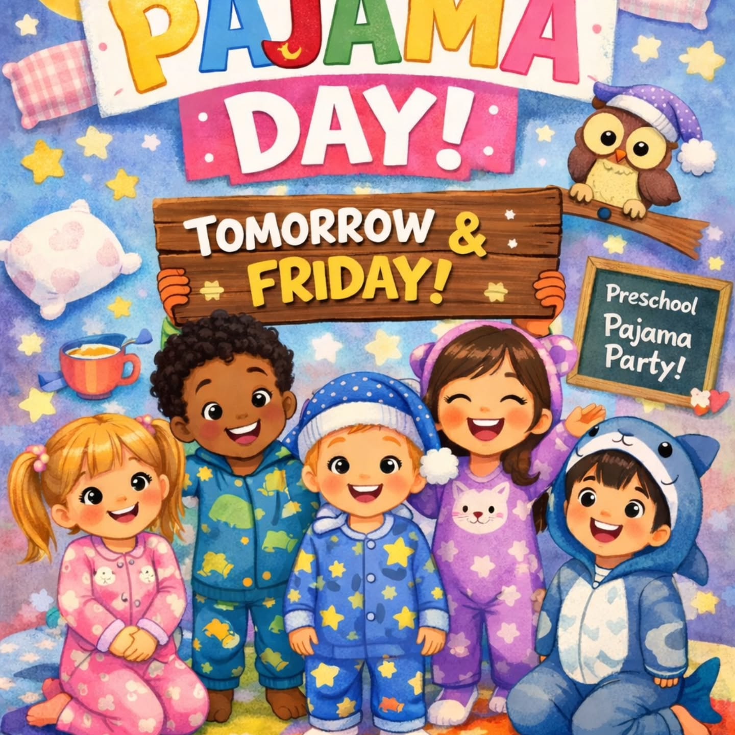 A little bit of fun with the preschool the next couple of days !
Pajama Day !