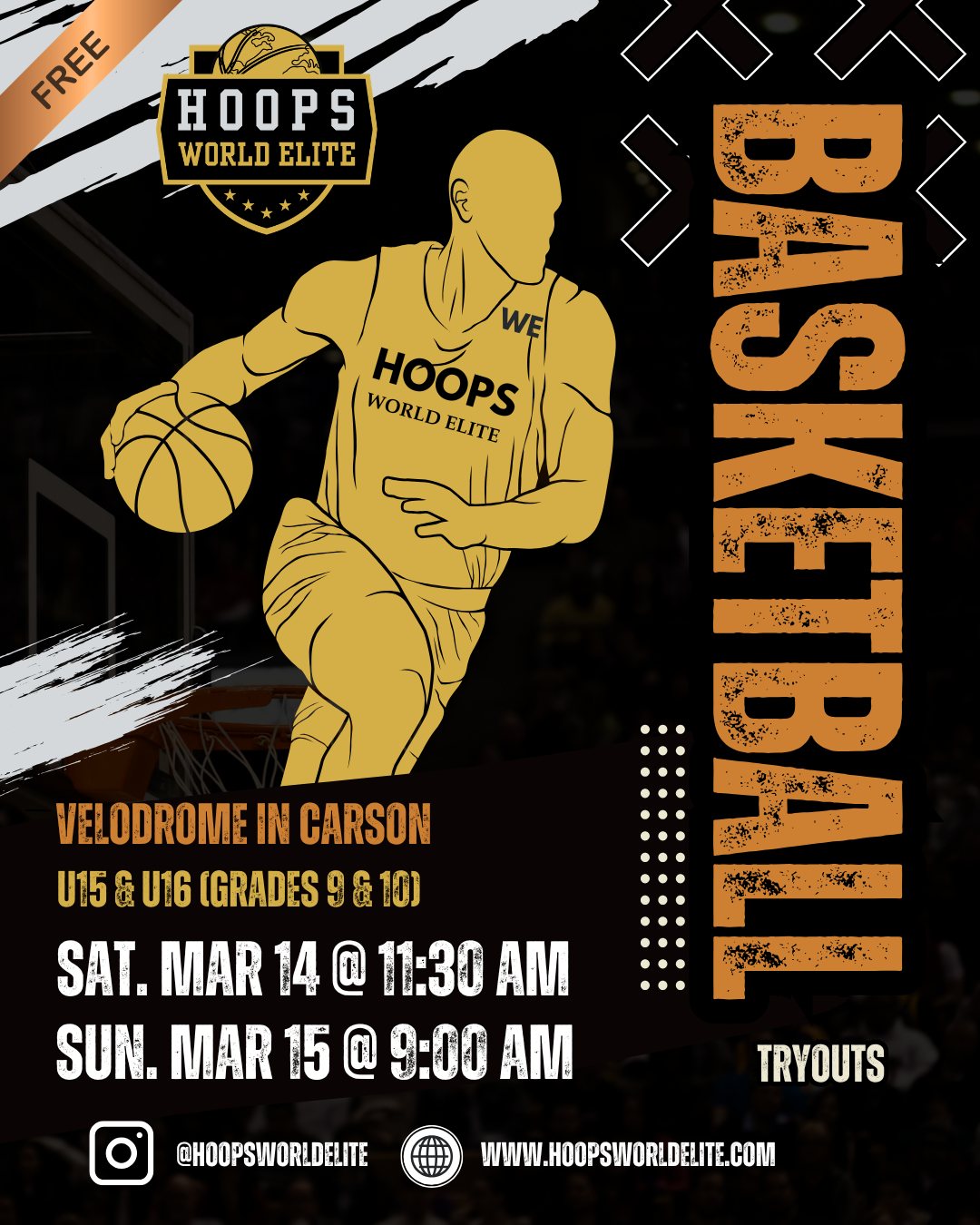 🚨 CARSON HOOPERS — THIS IS YOUR SHOT 🚨
Players from LAX to Long Beach…
Hoops World Elite U15–U16 tryouts are almost FULL.
If you're in Grades 9–10 and ready for next-level club basketball, now is the time.
📍 Velodrome – Carson
📅 Sat, Mar 14 — 11:30 AM
📅 Sun, Mar 15 — 9:00 AM
🔥 Only a few roster spots remain.
Serious players compete.
Serious players show up.
👉 Register now:
https://bit.ly/hoopstryouts
Tag a hooper who needs to be there. 👇
#HoopsWorldElite #SouthBayHoops #CarsonBasketball #LongBeachBasketball #ClubBasketball #BasketballTryouts