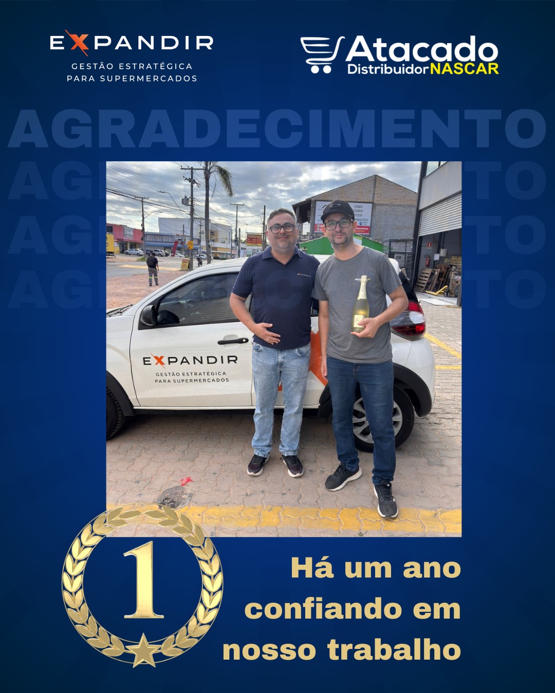 Há um ano iniciávamos uma parceria muito importante entre a Expandir e o Atacado Nascar @atacadonascar_hipica Hoje queremos registrar nosso agradecimento pela confiança no nosso trabalho e pela oportunidade de caminhar juntos nesse processo de evolução da gestão. Ao longo desse período, os resultados construídos em conjunto, como o aumento da margem líquida, a redução de perdas, fortalecimento dos controles de estoque, gestão de compras, mostram que quando existe comprometimento, abertura para mudanças e trabalho estruturado, os avanços acontecem. Seguimos muito gratos por fazer parte dessa trajetória e por contribuir com o crescimento do Atacado Nascar. #supermercados #atacadoevarejo