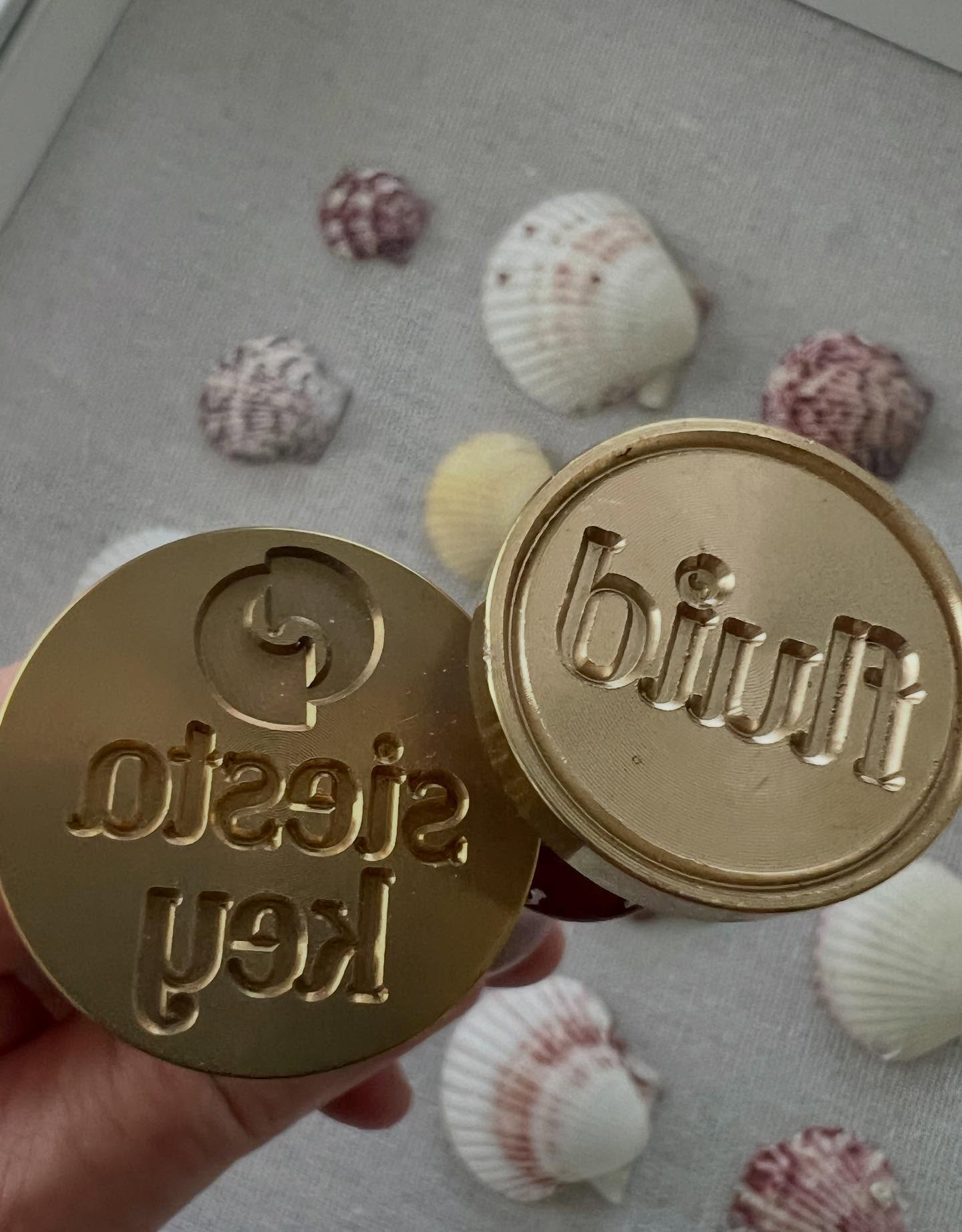 Wax logo stamps. Perfect for packaging, invitations, thank-you cards, and branded mailers, wax seals instantly add craftsmanship and personality to your presentation. #branddetails #packagingdesign #florida
