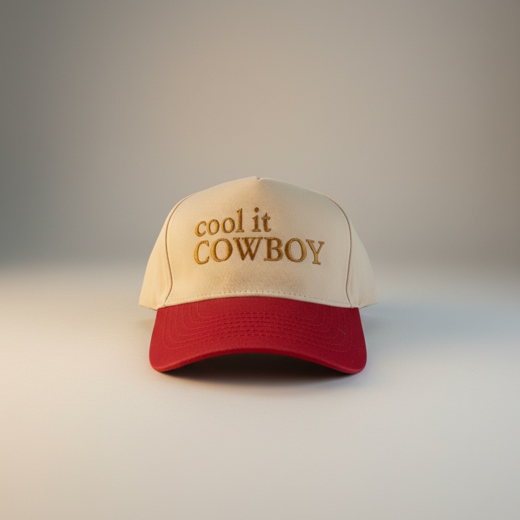 A little sass. A little western charm. Meet the Cool It Cowboy Hat — embroidered, adjustable, and totally ready for concerts, rodeos, or everyday vibes. Pick your hat + thread color and wear the attitude. Link in Bio ✨ #CoolItCowboy #TruckerHat #WesternStyle #CowgirlVibes #EmbroideredHat #FestivalStyle