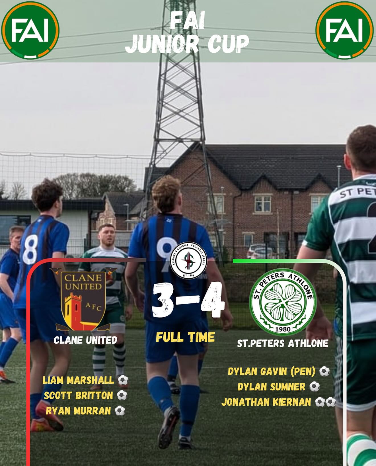 Hard luck to Clane United Football Club who battled back but just had a little too much to do.