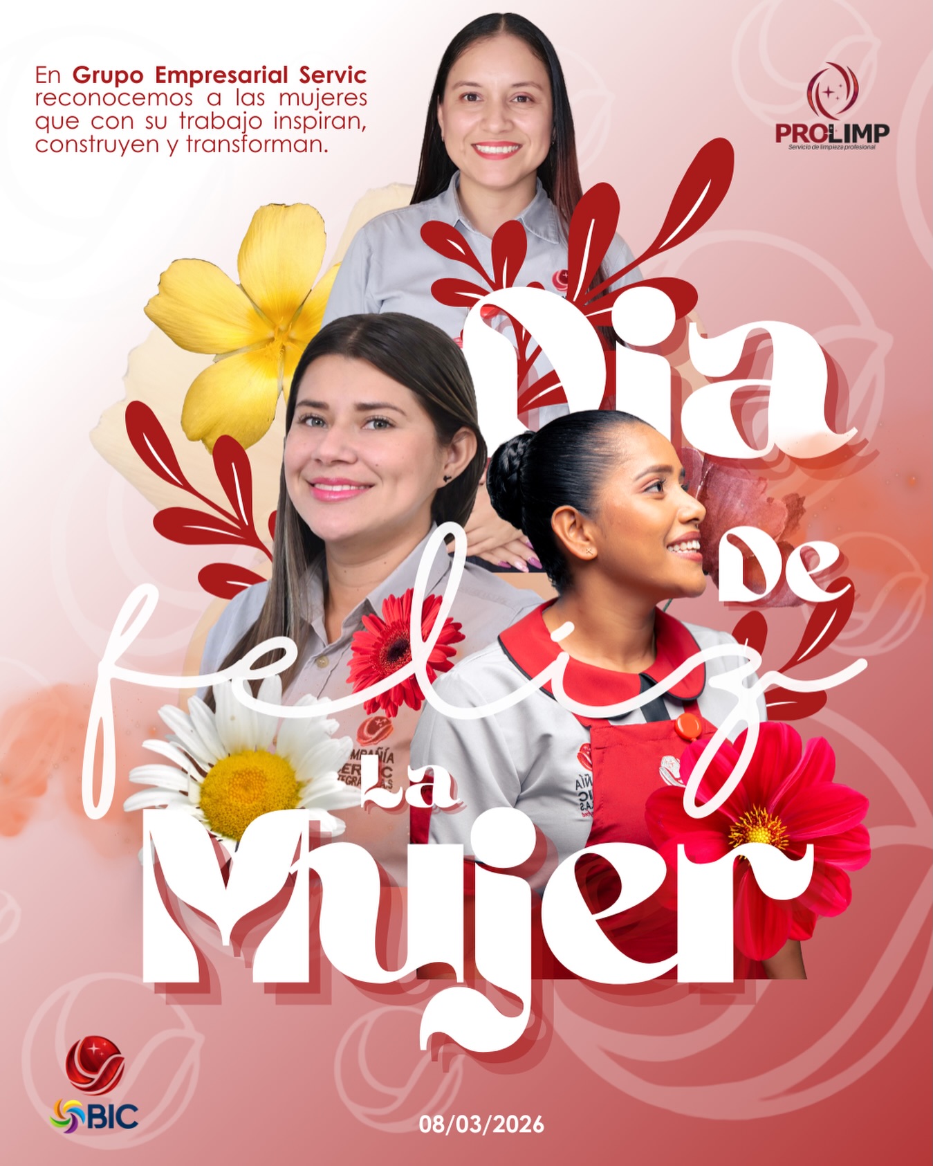 🌸 Hoy celebramos a cada mujer que, desde su rol, aporta con amor, compromiso y dedicación para construir un mejor camino. Su fuerza, talento y esencia inspiran cada día a nuestra familia Servic. ¡Feliz Día de la Mujer! 💜