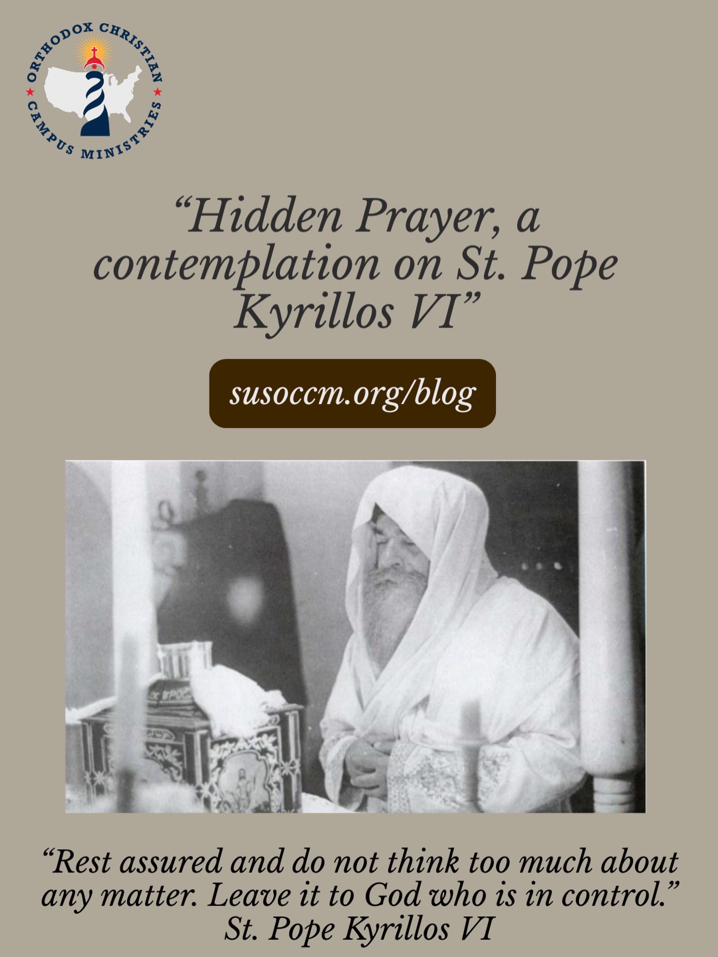 Blessed Feast of our father, St. Pope Kyrillos VI!
May the blessings of his prayers, be with us all!
New blog post up!