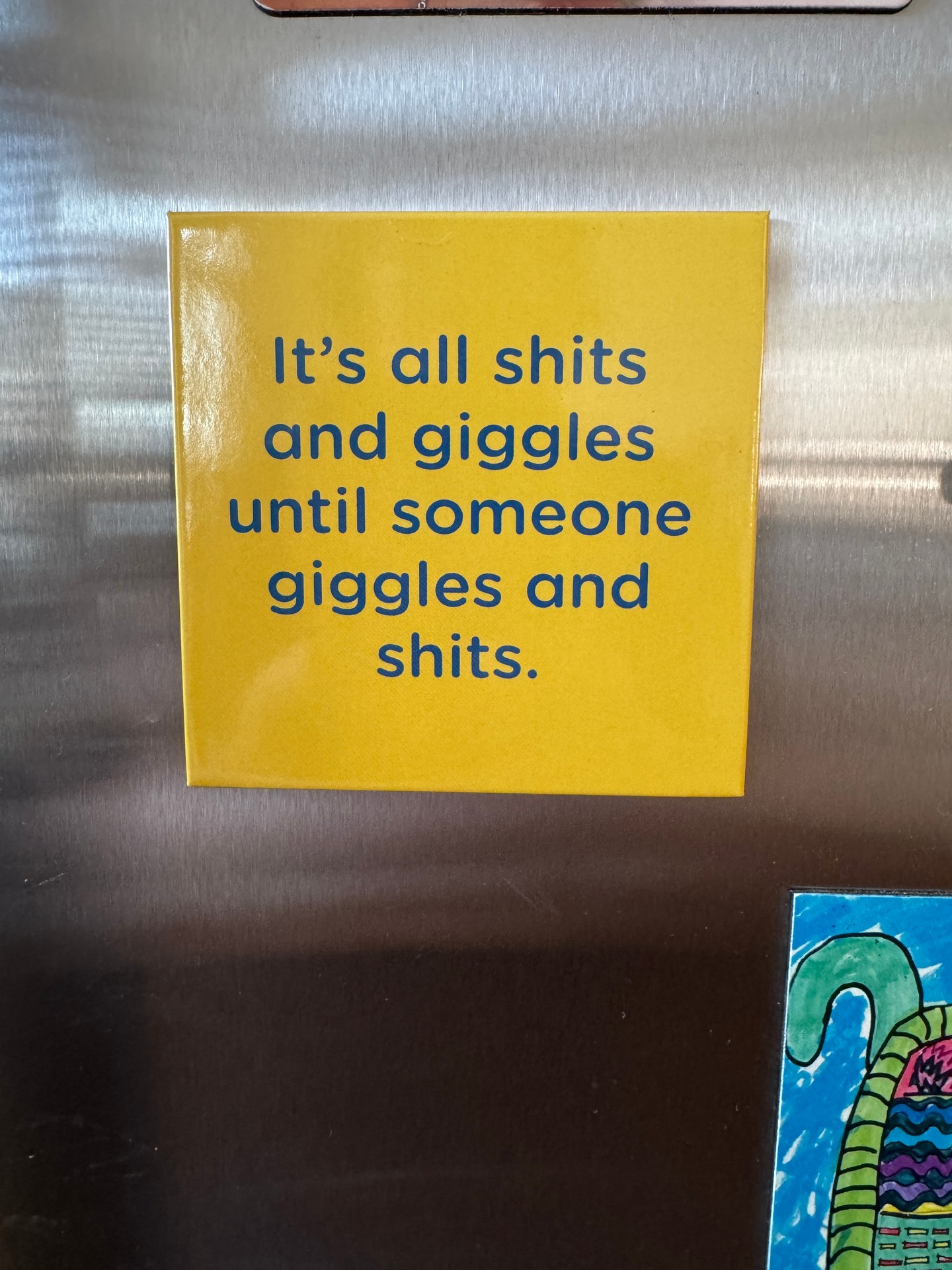 So I love cool magnets I really do! So I was at Ingleside Vineyards & Winery taking a video for my client Riverview Inn and she brought me into the gift store! Yep my newest magnet which makes me laugh every time I open the fridge door!! You have to start the day with giggles and laughter!!