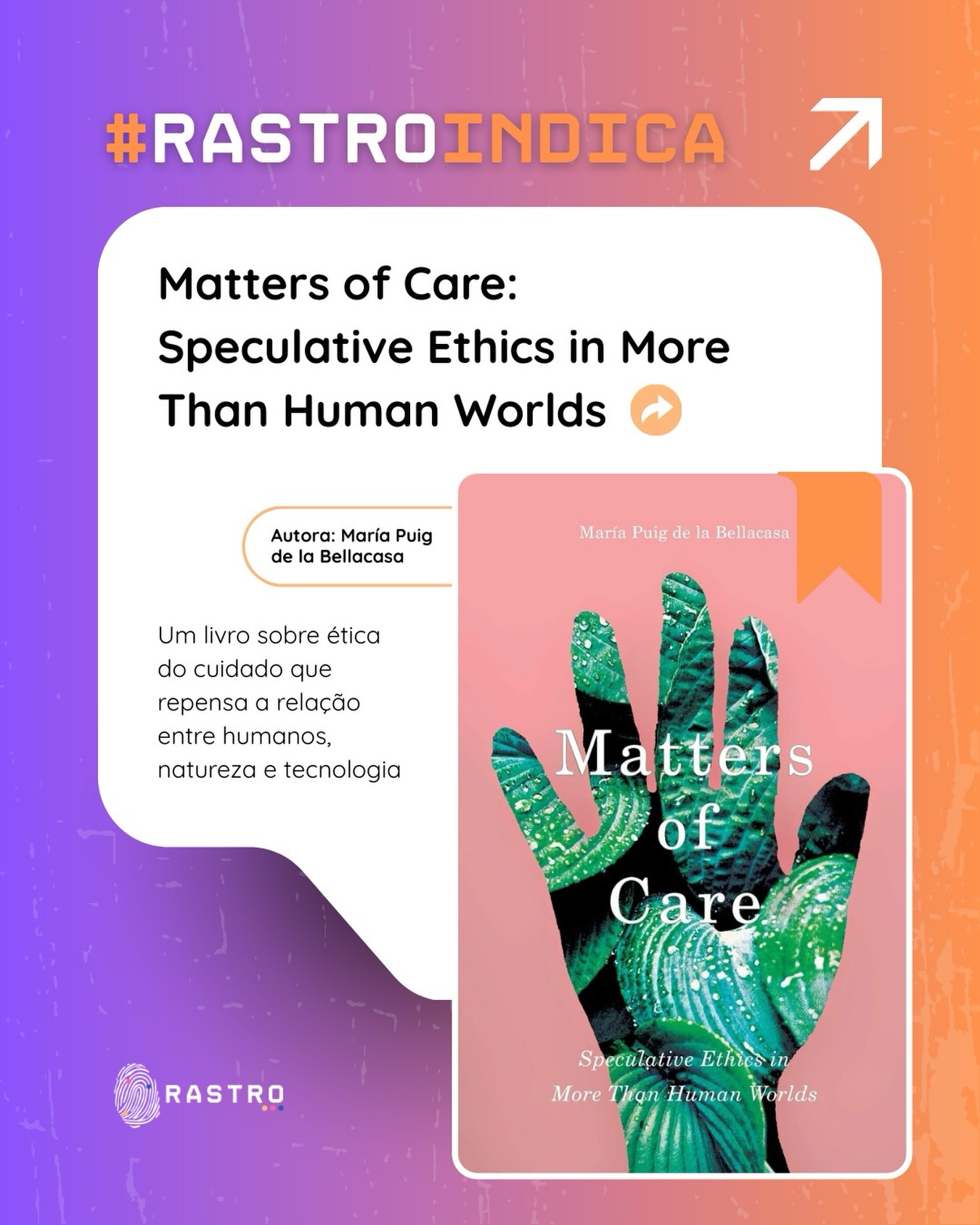 No livro Matters of Care: Speculative Ethics in More Than Human Worlds, María Puig de la Bellacasa chama atenção para algo que muitas vezes fica em segundo plano no planejamento urbano. Cidades e tecnologias não apenas são projetadas ou construídas, elas precisam ser continuamente mantidas.
Bellacasa mostra que aquilo que sustenta o funcionamento das infraestruturas envolve uma série de práticas cotidianas e frequentemente invisíveis, como reparar sistemas, atualizar códigos, limpar espaços, acompanhar usuários e monitorar falhas. São atividades de manutenção e atenção que impedem que os sistemas simplesmente deixem de funcionar.
A autora propõe compreender o cuidado não como um sentimento individual, mas como uma prática ética e política que sustenta relações entre pessoas, tecnologias, infraestruturas e ambientes. Ao fazer isso, ela questiona modelos tecnocráticos que tratam sistemas urbanos apenas em termos de eficiência, desempenho ou otimização.
Uma leitura importante para quem pesquisa cidades, tecnologia e infraestruturas e para lembrar que o funcionamento do território depende de manutenção, atenção e responsabilidade!