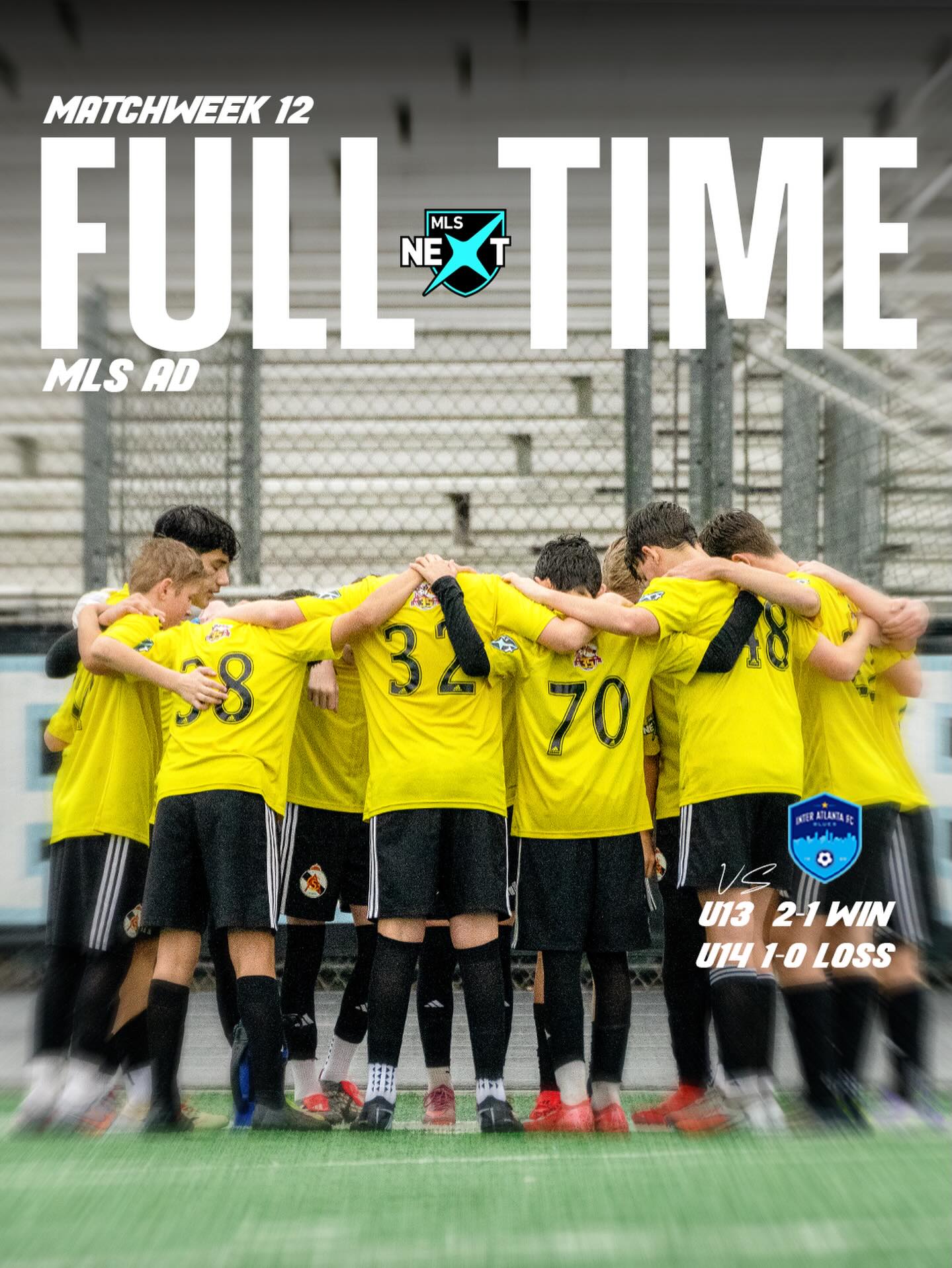 FULL TIME — MLS NEXT Matchweek 12 ⚽️
Our boys hosted Inter Atlanta this weekend in a pair of exciting matches here at home. Both games were highly competitive, entertaining, and hard fought from start to finish.
Well done, boys!
With two matchweeks remaining, the focus now shifts to Matchweek 13 as we head to Birmingham this weekend.
GO ASG! More than a club.