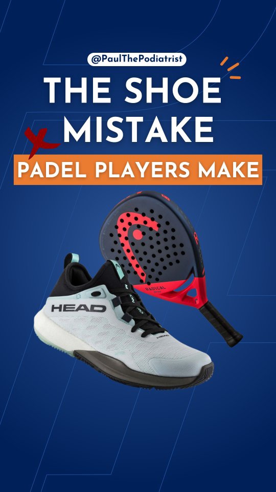 It’s so exciting getting into a new sport like padel and going on that journey of improving your game! I see far too many people on the Playtomic circuit wearing running shoes, even just filming this video I had a slip and fall, I’d hate to wear them for a full game.
Like with all things, if you do too much of the activity in a short amount of time then you can begin to feel some discomfort, believe me I know because I started to feel a bit of heel pain after playing twice in a weekend.
As a podiatrist and padel addict, coming to see me doesn’t mean I’m going to tell you to stop playing, I’ll actually share with you techniques you can use to reduce your pain and damage to your feet on court and get you playing pain free. All it takes is a few simple strategies!
More padel content to come so do follow along and check out @head_padel for your shoes!
#padel #padelshoes #footpain #plantarfasciitis #anklesprains