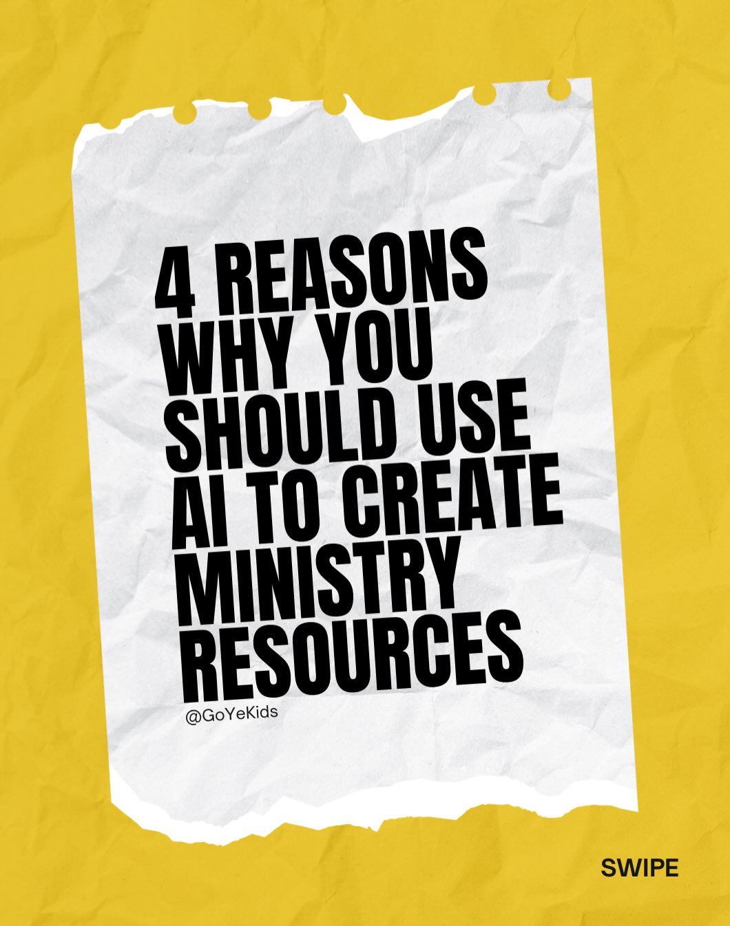 If you’ve been looking for motivation to start using AI in the creation of your children’s ministry resources, here are four reasons you won’t want to pass up ➡️
1. You think cartoon Jesus looks cooler with six fingers on each hand 🤲🏾
2. You enjoy the ruckus that occurs when kids find awkward words in the word search 🙈
3. You love awesome Bible stories like how Naaman built an ark to transport the Ark of the Covenant 🌈
4. You love working on the fruit of patience while inputting 100 different prompts hoping to get what you need 🤷🏻♀️🤷🏿♂️
Okay, jokes aside though, did you know that we do NOT use generative AI in the creation of any resources or content? 🚫
We believe children’s ministry resources should be created by Spirit-filled, experienced teachers.
And that means every resource you use and every piece of content you read on GoYeKids is made by a real children’s minister who ensures biblical accuracy, who ensures no hidden awkward words or other defaults appear in activities, and who ensures prayer went into every resource.
Because you deserve high-quality ministry resources, and so do your students 👊🏼