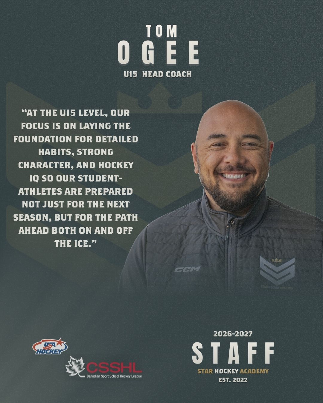 STAR is thrilled to announce that Tom Ogee has been named U15 Head Coach for the upcoming 2026/2027 season. We’re excited to have his leadership and experience behind the bench!👏