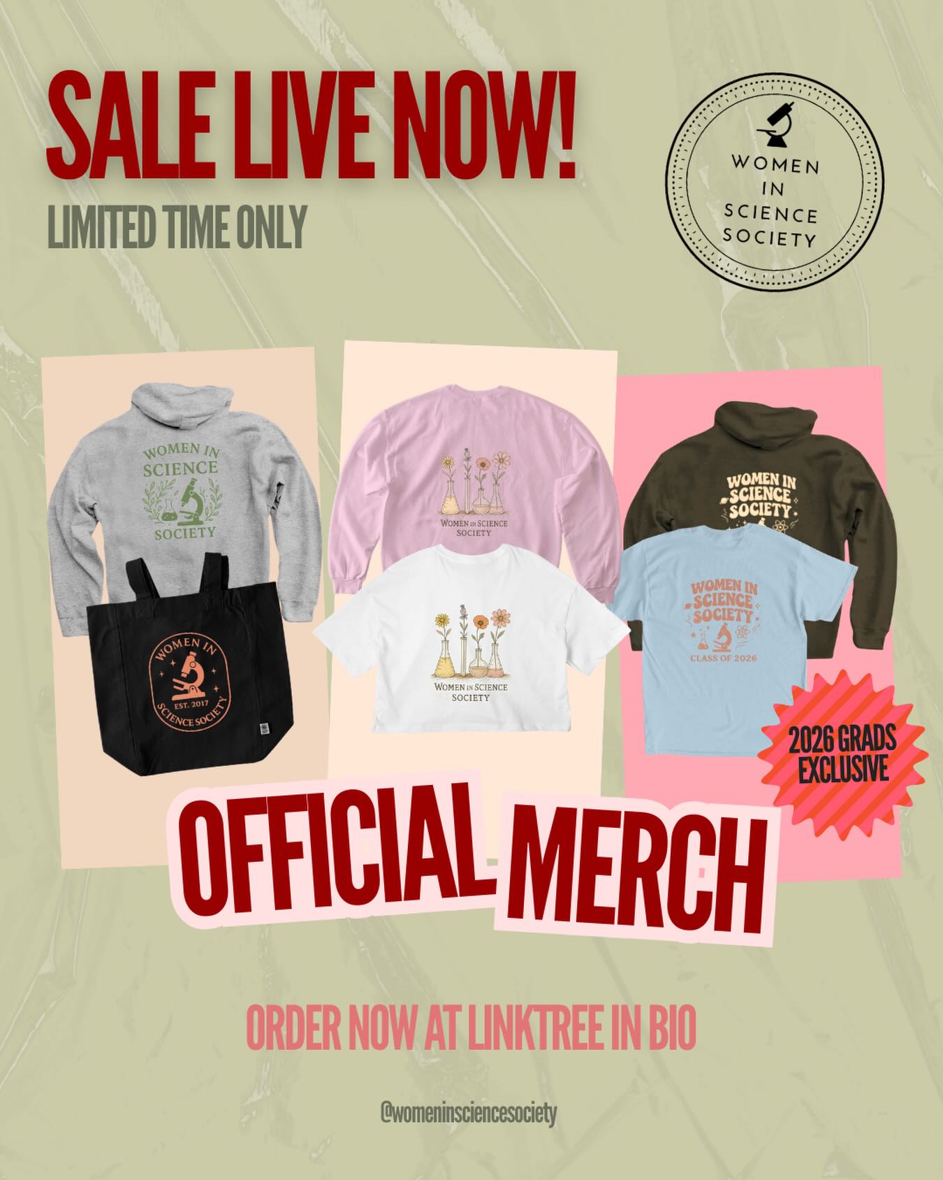 WSS MERCH IS BACK 🛍️✨
We’re excited to share all new designs this year, including a Class of 2026 exclusive! Check out additional colors, products, and designs available through the link in our bio. The sale is live for a limited time only so be sure to order before the deadline!
💻 Order by 3/28
📦 Estimated delivery: 4/7-4/16