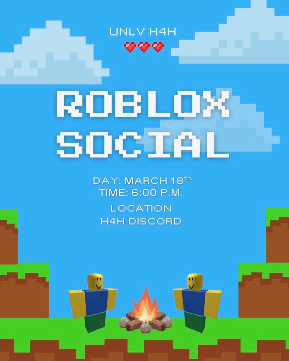 Are ya winning, son? Join us on the H4H discord server (🔗 in bio) on Wednesday, March 18th for an EPIC roblox night! Earn 1 social hour for attending and win free PRIZES (owala, totebag, etc)