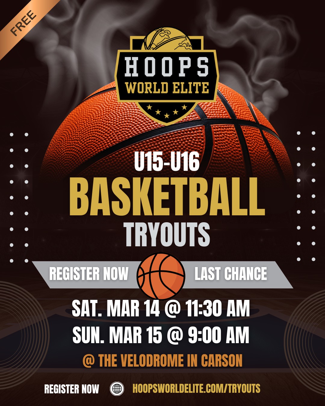 🏀 WHO’S READY TO COMPETE?
We’re selecting players for our Hoops World Elite U15–U16 teams (Grades 9–10).
Players from Carson, Torrance, LAX, Hawthorne, Gardena, and Long Beach — this is your chance.
📍 Velodrome – Carson
📅 Sat Mar 14 — 11:30 AM
📅 Sun Mar 15 — 9:00 AM
⚠️ Limited spots remaining.
Bring your:
🔥 Energy
🔥 Effort
🔥 Competitive mindset
👉 Register before tryouts fill up:
https://bit.ly/hoopstryouts
Link in Bio
Comment “TRYOUT” if you’re coming.
#HoopsWorldElite #SouthBayBasketball #CarsonHoops #ClubBasketball #BasketballTryouts