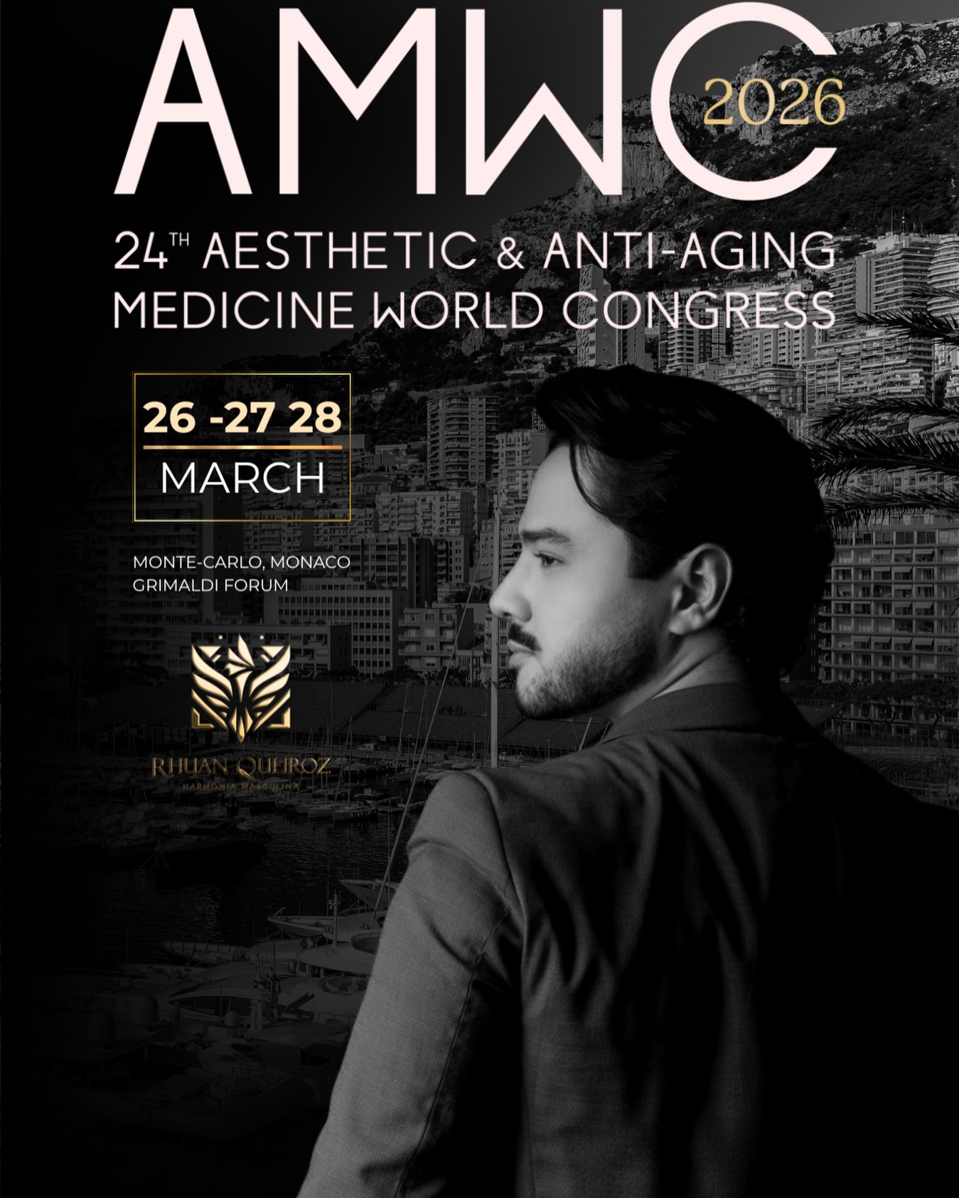 Estarei presente no AWMC – Aesthetic & Anti-Aging Medicine World Congress, considerado o maior congresso de bioestética do mundo, que acontece em Mônaco, nos dias 26, 27 e 28 de março.
Um encontro global onde especialistas, pesquisadores e líderes da medicina estética se reúnem para discutir inovação, tecnologia e os próximos passos da estética mundial.
Estar nesses ambientes é essencial para continuar evoluindo, trocando conhecimento e trazendo para o Brasil o que existe de mais avançado na área.
Após o congresso, iniciarei também um tour pela Europa, que seguirá até 9 de abril, acompanhando tendências, visitando centros de referência e ampliando conexões internacionais.
Seguimos levando a estética brasileira cada vez mais longe!