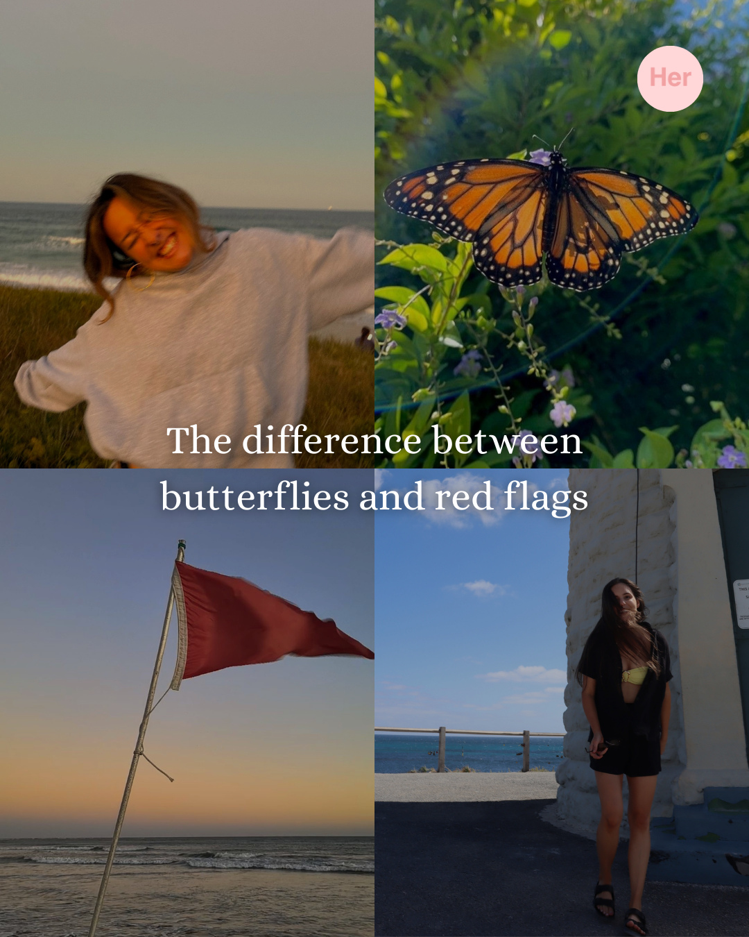 the difference between butterflies & red flags 🦋🚩💌