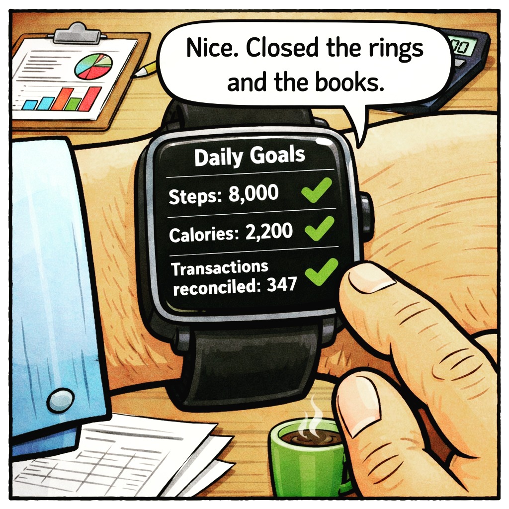 Accountant NY resolutions: closing rings on cardio? No. Recons! #accountanthumor #sfbf #bookkeeping