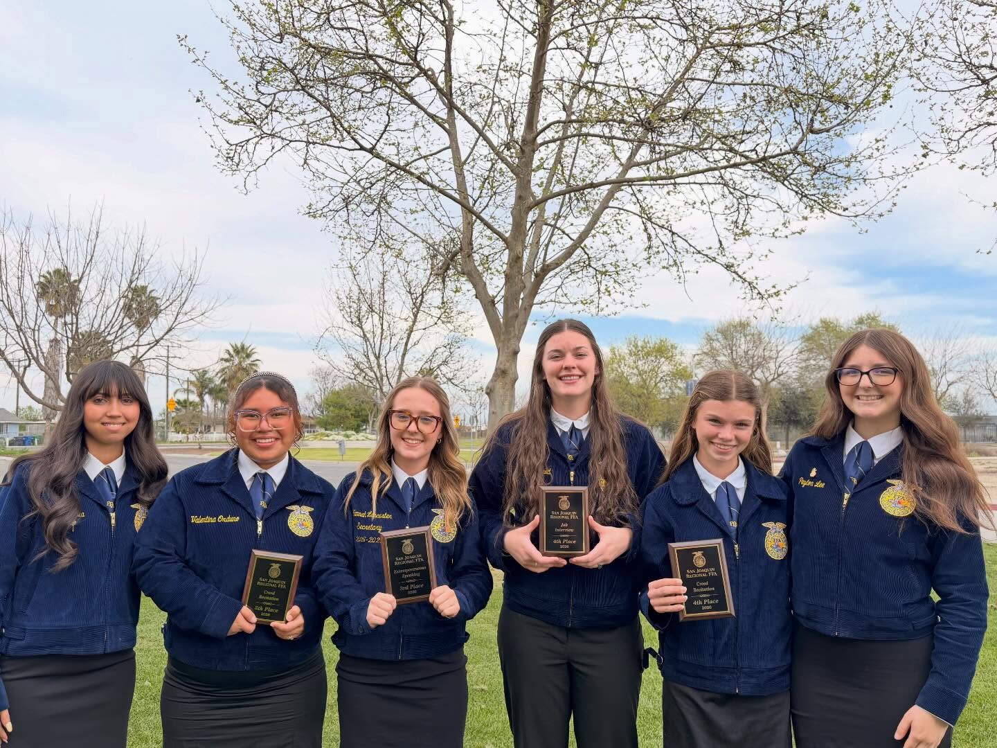 Today six North FFA members competed at the @sanjoaquinffa Public Speaking Contest! Three are advancing to the state finals contest in Fresno next month. Congratulations Hannah, Haley, Cambria, Valentina, Peyton and Lilian for shining bright today!
