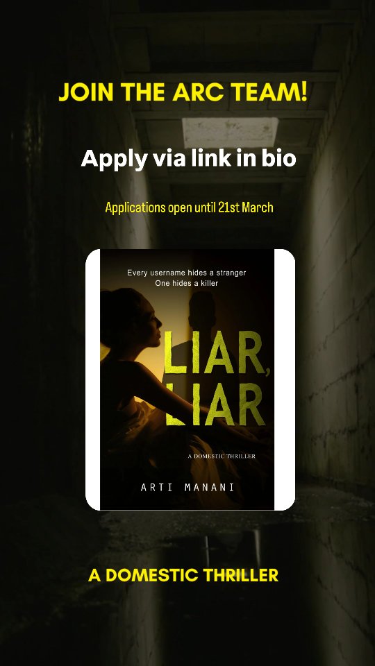 ARC applications for this domestic suspense thriller are open until 21st March!!
Are you joining?
Synopsis:
Judy Harper never meant to lie. At least, not about something like this. But the Widows’ Circle, an online bereavement forum, is full of women who understand grief and loneliness, and Judy has never needed this
connection more.
What begins as a place of comfort quickly turns sinister when members of the group start disappearing. Their stories end abruptly. Their usernames vanish.
Judy is forced to question the people she’s trusted, the secrets she's shared and the true purpose of the forum she thought was helping her heal.
Is someone watching the widows? And is Judy next?
#ARC #ThrillerARC #domesticthriller