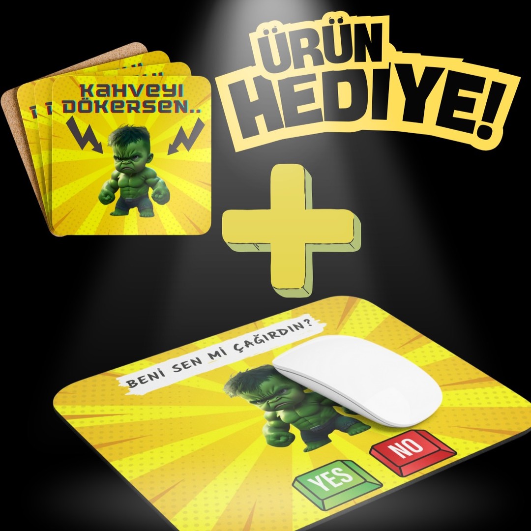 Hulk beğenilere yumruk atıyor!! Herkese hitap eden yeni ve özgün tasarımımız ile tanışın! Büyük bir serinin parçası olan HULK mousepad ve HEDİYE bardak altlığı satışta. Hemen bilgi alabilirsiniz. #gizhanim kendine tasarım.