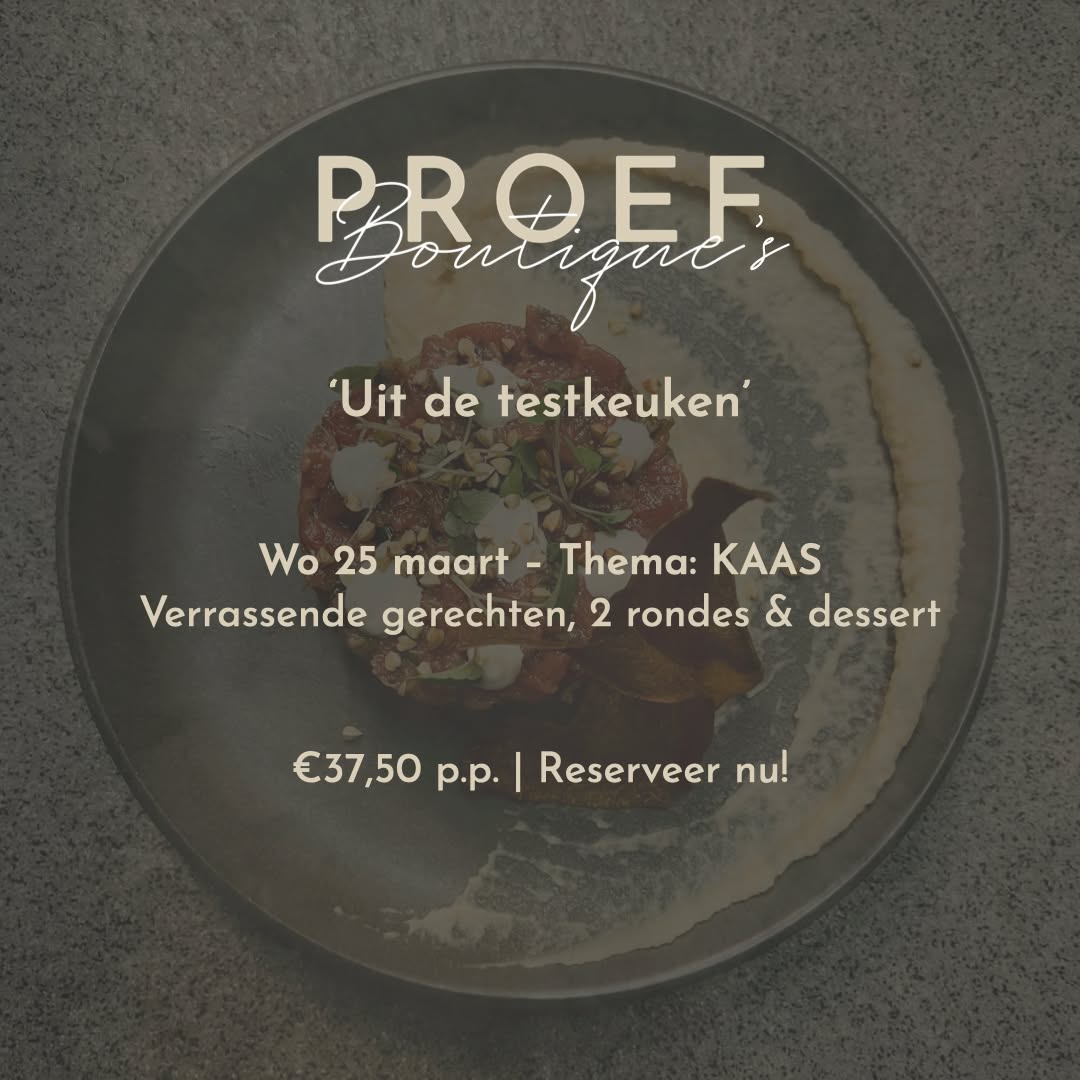 Jullie vroegen erom, dus we doen het gewoon weer: KAAS! 🧀
Een avond vol verrassende gerechtjes met kaas in de hoofdrol (of als smaakmaker).
Laat je verrassen, geniet van nieuwe combinaties en trakteer jezelf op een gezellig avondje uit bij ons.
Reserveer je tafeltje voor 25 maart snel!