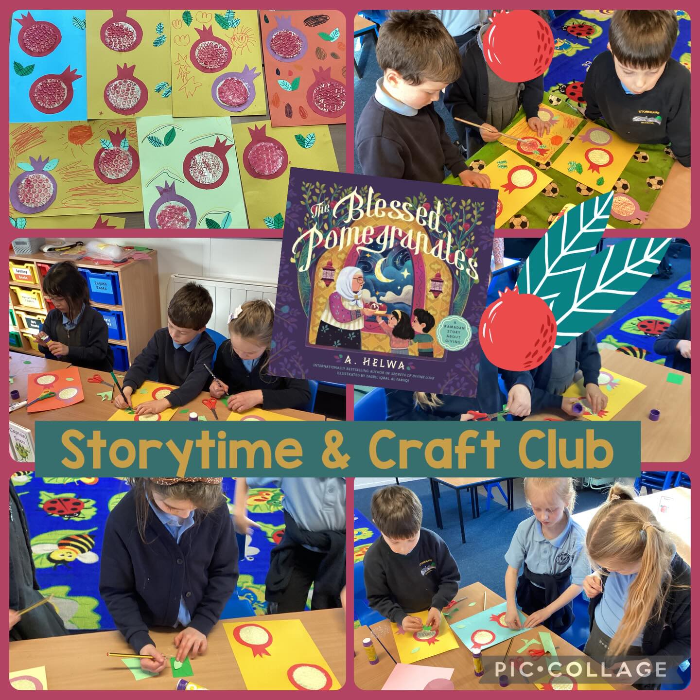 We were very fortunate to share one of our pupil’s favourite books in this week’s Storytime & Craft club.
The Blessed Pomegranates follows two children as they share fruit from their grandmother’s tree during Ramadan, the holy season of giving.
After enjoying the story, we crafted our own pomegranates using paper, paint and bubble wrap. We also completed a word search using vocabulary focused on generosity, family and kindness.
Fantastic work Key Stage 1 crafters! 🎨