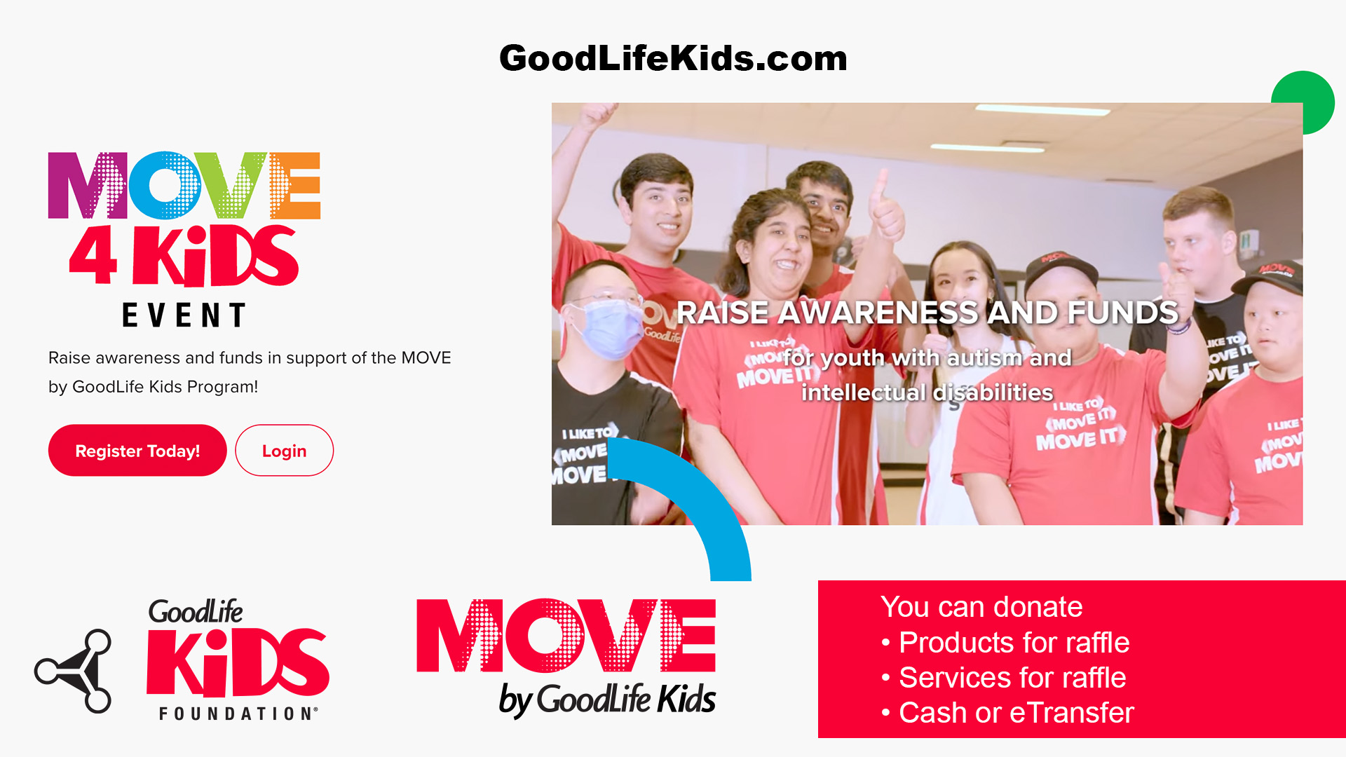 GoodLife Fitness MOVE 4 Kids Event: About the Event
MOVE 4 Kids is a national fundraiser supporting MOVE by GoodLife Kids: a FREE physical activity and fitness program for youth ages 12 to 21 with autism and intellectual disabilities. The Event runs from March 3rd to May 4th, 2026
Call or Donate to or Visit your local GoodLife Fitness in Antigonish.
@antigonishgoodlife
@goodlifefitness
@nextlevel_skateboards
@antigonishskatepark