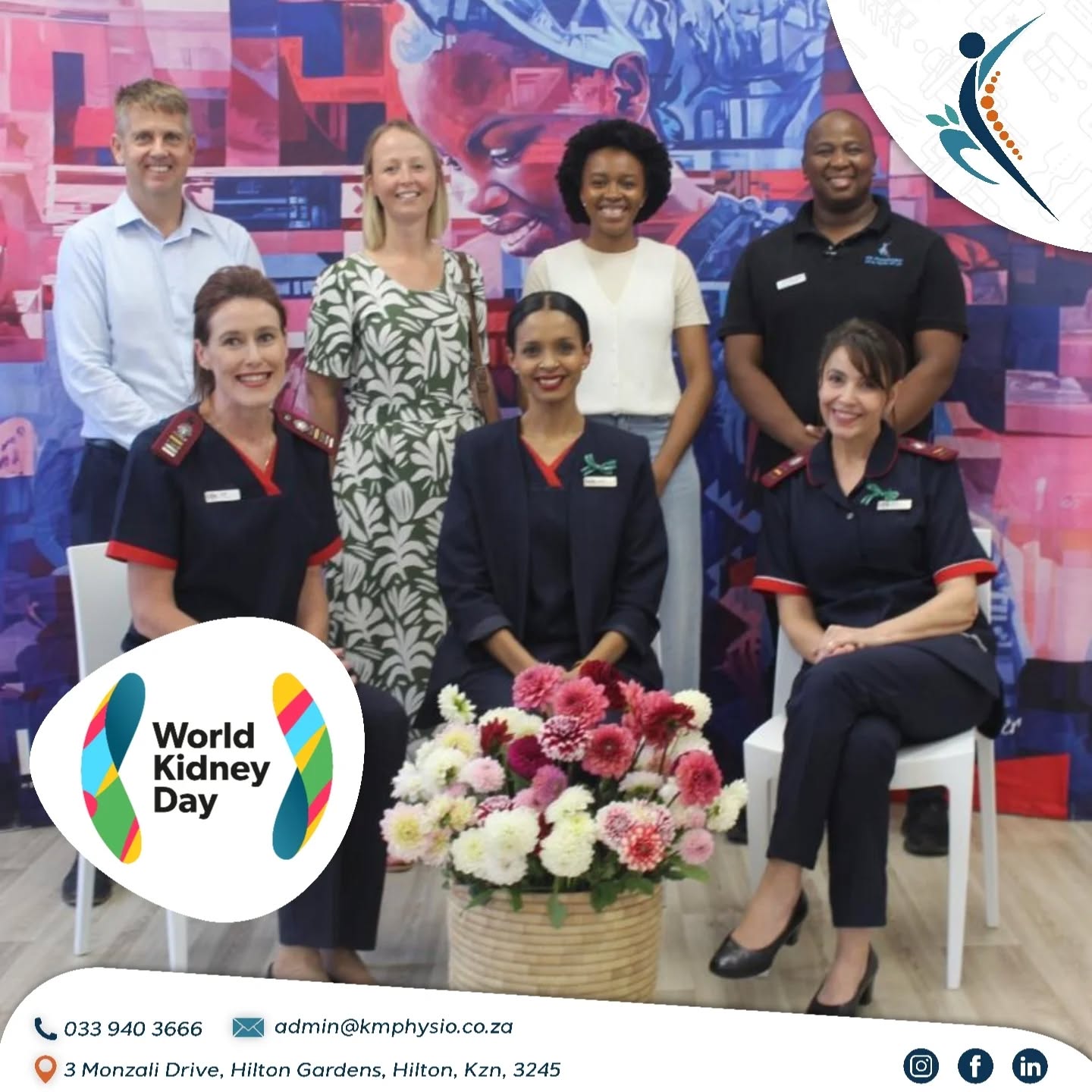 World Kidney Day ⚕️
The Life Hilton Multidisciplinary Team comes together to raise awareness and support for patients on their kidney health journey.
Through collaboration and care, we continue adding to life - one dialysis session at a time.
As our Physiotherapist Mr Kopano Malebo reminds us:
“Patients don’t live to dialyse, they dialyse to live.” 🤲
Don’t work through the pain, let Kae-Motion Physio help you!
📞 033 940 3666
📧 admin@kmphysio.co.za
🌐 www.kmphysio.co.za
“Moving together with you!” 🏃♀️
.
.
.
#worldkidneyday #kidneyhealth #dialysiscare
#chronicillness #kaemotionphysio
