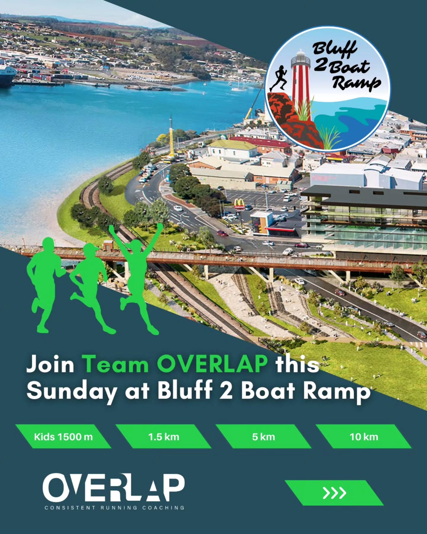 Bluff 2 Boat Ramp is here. 🌊🏃♂️
We’re excited to see so many runners lining up this Sunday, and Team OVERLAP will be there to support the day.
Our Team Tent will be set up near the start/finish line, come say hello and join us at 7:30am for a group photo — everyone is welcome.
Whether you’re chasing a PB, running alongside friends, pacing someone to their goal, or simply soaking up the atmosphere, we hope you have an incredible morning out there.
Run well, support each other, and most importantly — happy running. 💚✌️
@bluff2boatramp