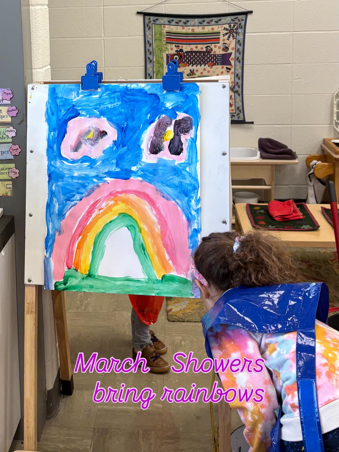 Isn’t it amazing how creative children are when the opportunity to paint with all the colors is available? Stop controlling the colors! The only color I did not give free access to was black but if needed, it was always available. No one showed this 5 year old how to paint a rainbow! She just did it from memory ♥️