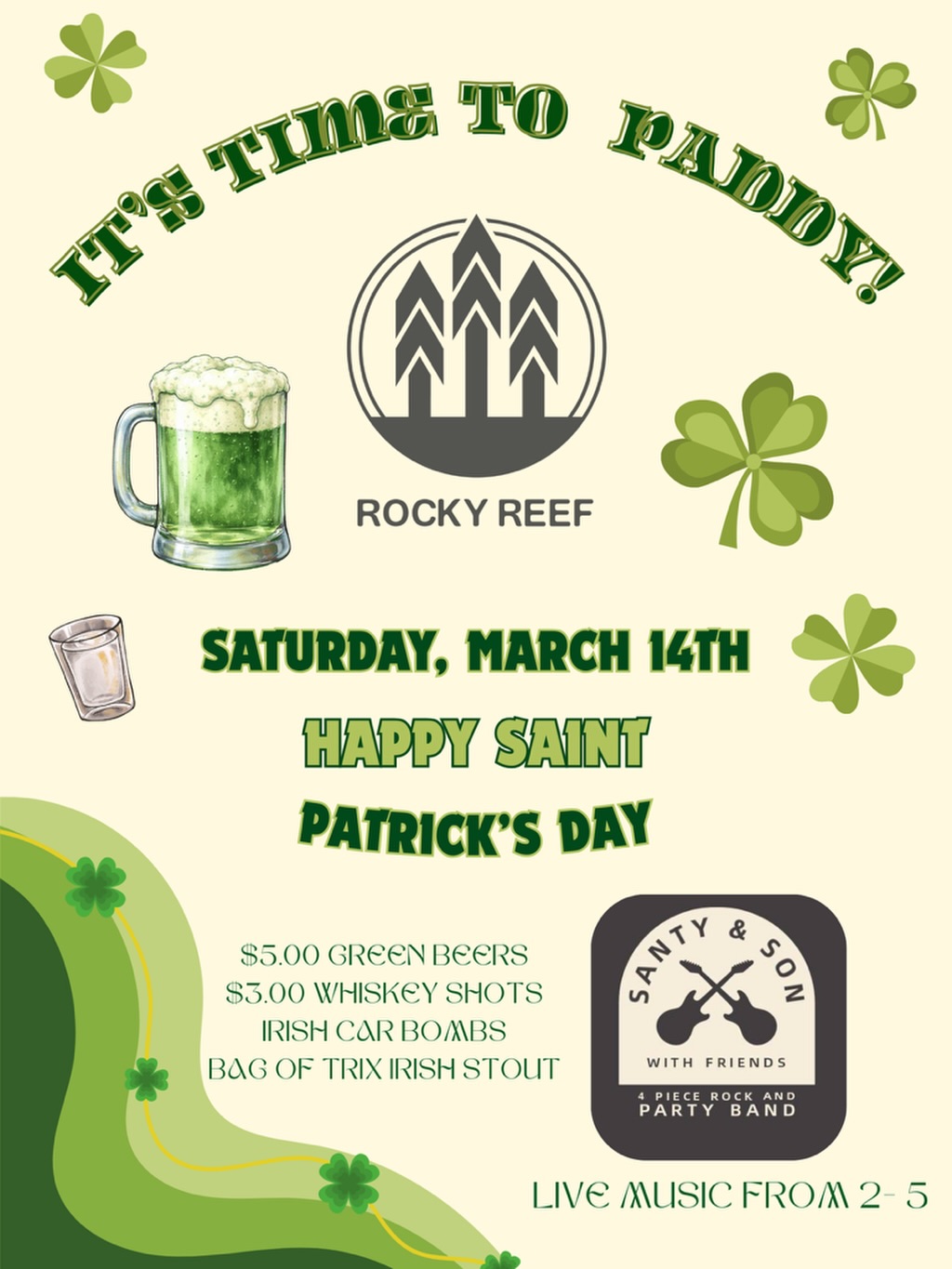 Come get your Irish on and join us this Saturday for our St. Patrick’s Day party!