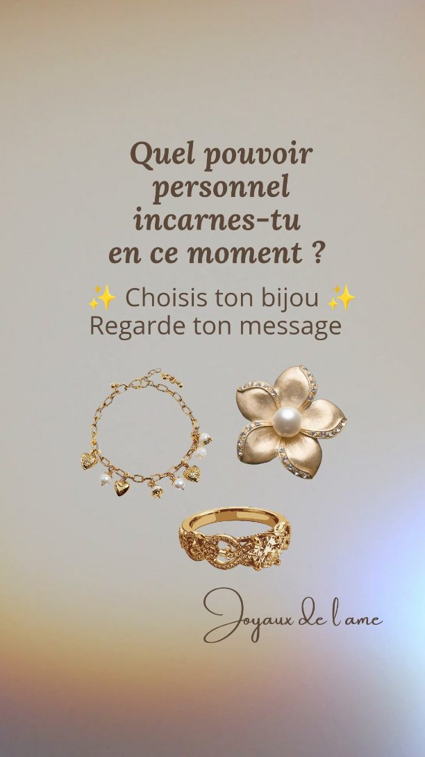 🔸Le bracelet ✨ Je crois au timing divin
Si ce bijou t'a appelé aujourd'hui ton pouvoir personnel en ce moment est de croire au timing divin.
Tout arrive au moment juste.
Même si certaines choses semblent tarder, les pièces du puzzle sont en train de se placer.
Ce qui t'est destiné ne peut pas te manquer.
Ton pouvoir est de faire confiance au processus de la vie et d'accueillir ce qui vient lorsque le moment est aligné.
🔸La broche 🌙 Je suis responsable de ma vie
Si ce bijou t'a attiré, ton pouvoir personnel est de reprendre pleinement la responsabilité de ta vie.
Chaque choix que tu fais, chaque décision que tu prends, te rapproche de la personne que tu es en train de devenir.
Tu as la capacité de créer ton propre chemin, et d'assumer ton pouvoir intérieur.
🔸La bague⭐ J'embrasse le changement
Si ton regard s'est posé sur ce bijou, ton pouvoir personnel est d'accueillir le changement.
Une transformation est en cours dans ta vie.
Même si elle peut parfois déstabiliser, elle ouvre la porte à une nouvelle version de toi.
En embrassant ce mouvement, tu permets à de nouvelles opportunités d'entrer dans ta vie.
Quel bijou as-tu choisi ?
Dis le moi en commentaire 💛
#guidancespirituelle
#messageintuitif
#pouvoirpersonnel
#guidancedelame
#transformationpetsonnelle