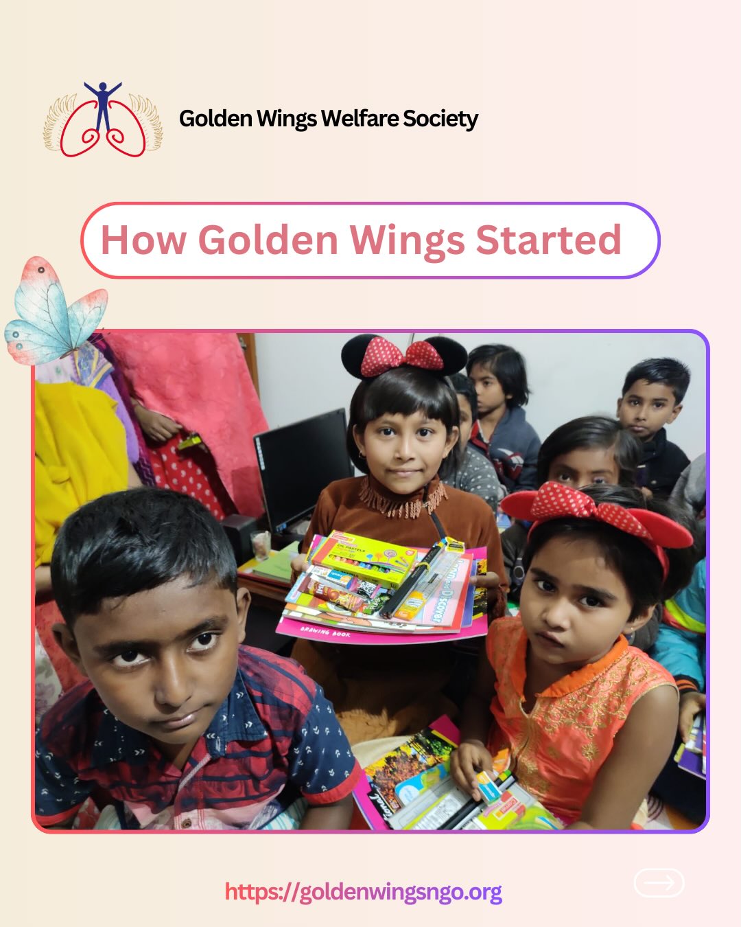 Today, Golden Wings has over 300 enrolled students and 23 computers across our 2 classrooms in Kolkata and Naxalbari.
These photos are of our first ever group of students. Our organization was founded to support students facing poorly funded public school systems. As we grow, we stay committed to our resolve to make sure that no child is ever left behind.
#goldenwings #kolkata #nonprofit #youthempowerment #classroom
{youth education, Durganagar, India}