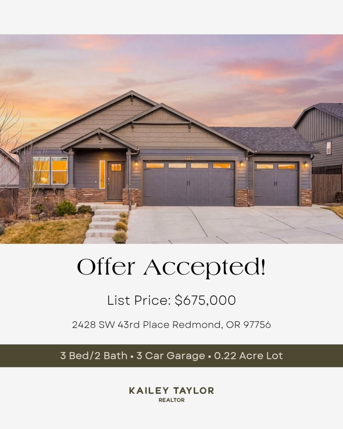 Offer accepted in Redmond 🎉
So excited to get this one pending for my clients as they make their way back to the West Coast.
A fun little full-circle moment — they were referred to me by my aunt in Virginia. Just a reminder that referrals really can come from anywhere, and I’m always incredibly grateful for the trust.
This sweet 3 bed / 2 bath with a 3-car garage and a great lot will be such a good landing spot for them here in Central Oregon. Now we’re on to inspections and getting them to the closing table.
If you or someone you know is thinking about buying or selling in Central Oregon, I’m always happy to help.
#livelifeinbend #realtorkailey #redmondrealestate #redmondoregon #oregonrealtor