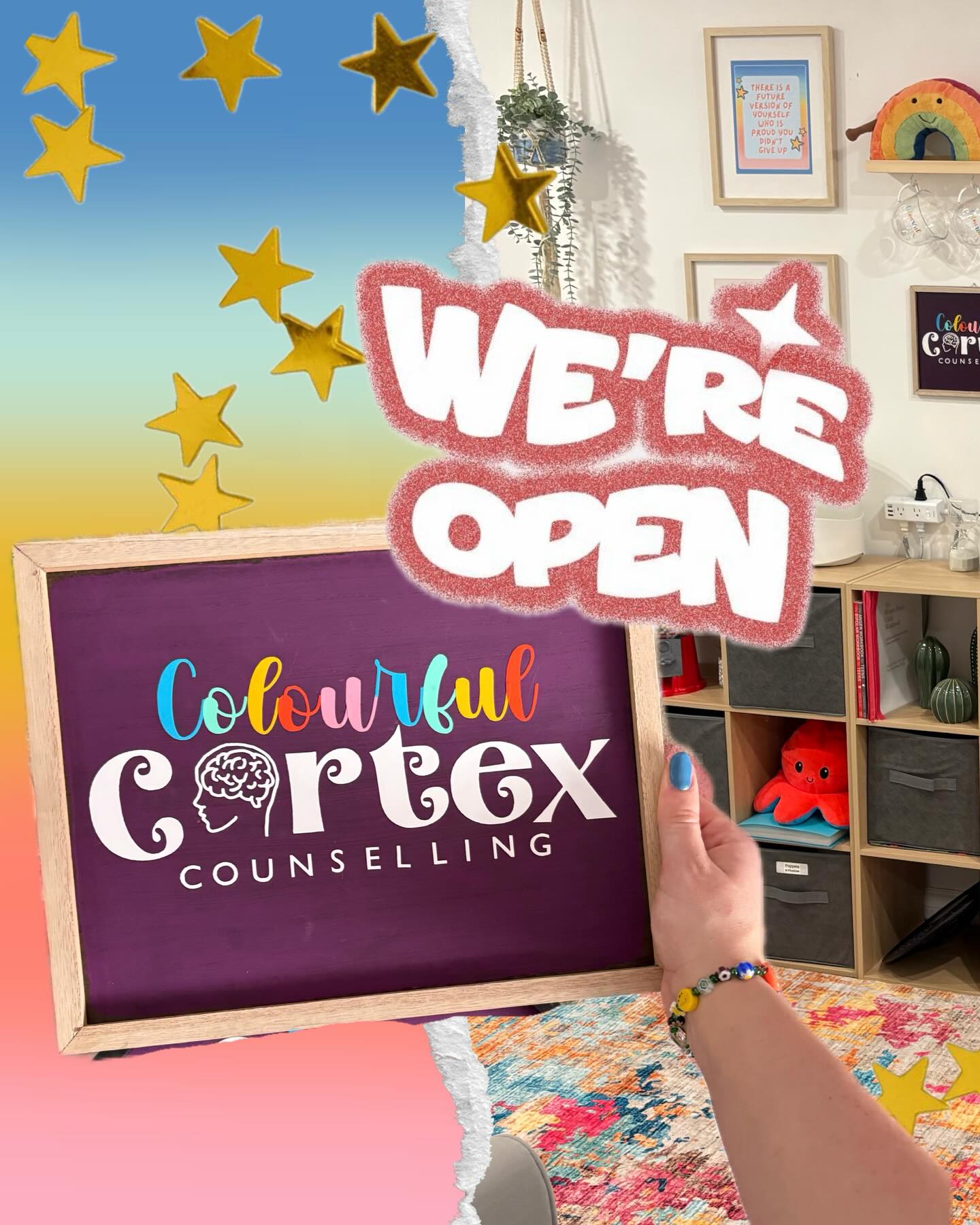It’s official! The in-person office for Colourful Cortex Counselling is now open in Ancaster, ON. To get a closer look, or learn more, use the link in our bio to view our website and booking. 🌈🗓️ #therapy #nowopen #ancaster