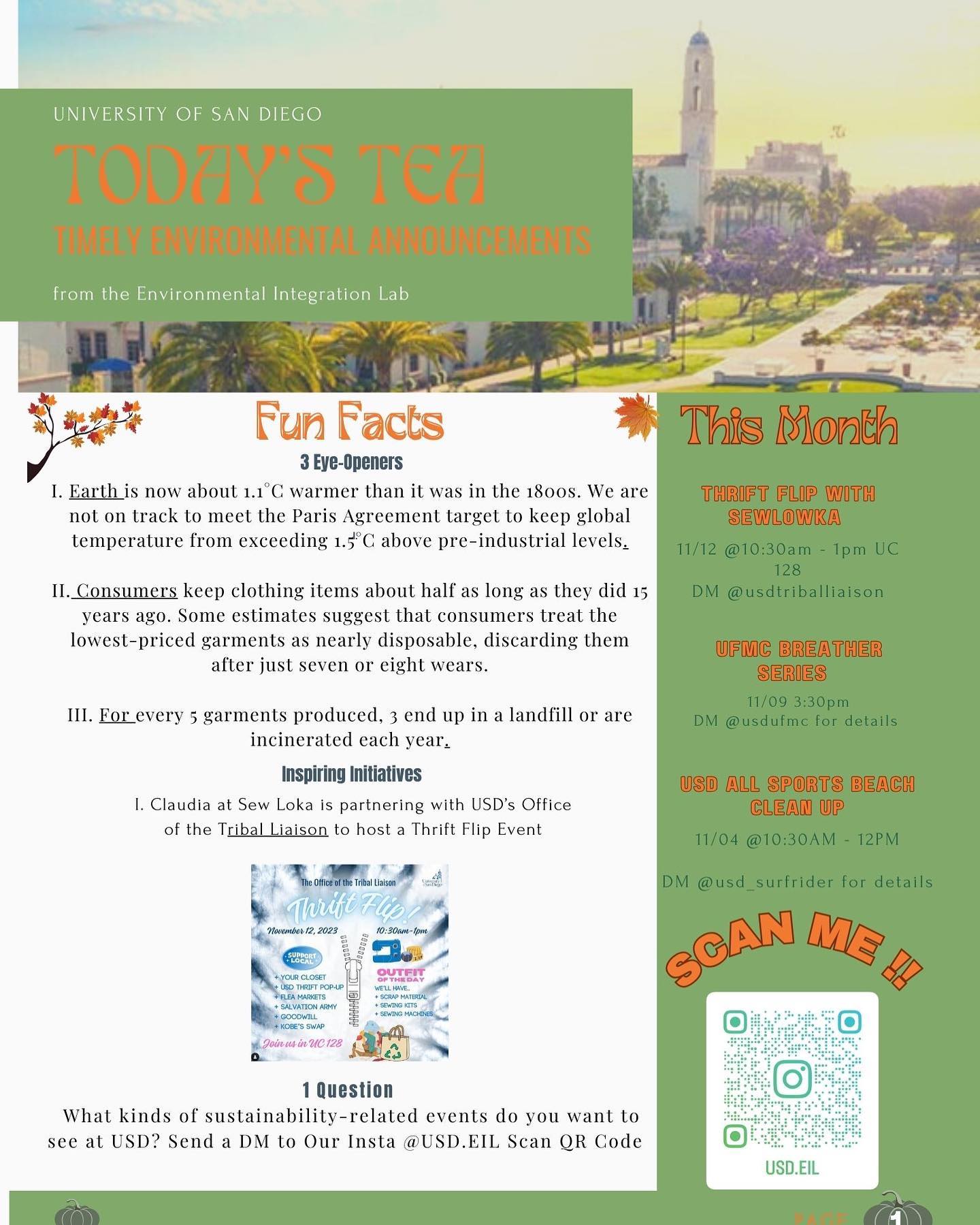 Check out November’s Newsletter!
Want to stay updated sign up through our link in bio!
Highlighting First Gen week and sustainable events and companies!
@themightybin
@usdalphapisigma
@usdfirstgen
@sewloka
@usdtriballiaison
@usdufmc
#usd #usdcas #sustanability #firstgen #changemaker #sewloka #alphapisigmasororityinc