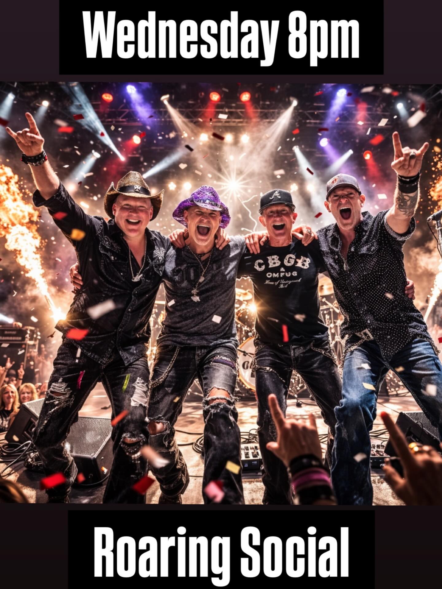 It’s on Wednesday at 8pm at @roaring.social — because…why wait for the weekend?