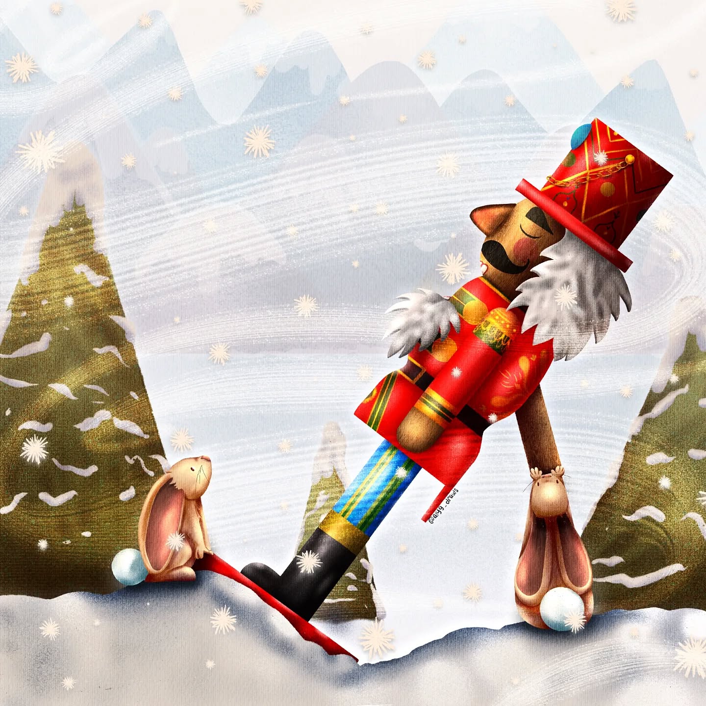 Helping a friend catch some snowflakes ❤️
Prompt 5 for the #frostyandfestive2023 challenge is Snowflakes & Nutcrackers! This one was a lot of fun to create ☺️ hope you enjoy!