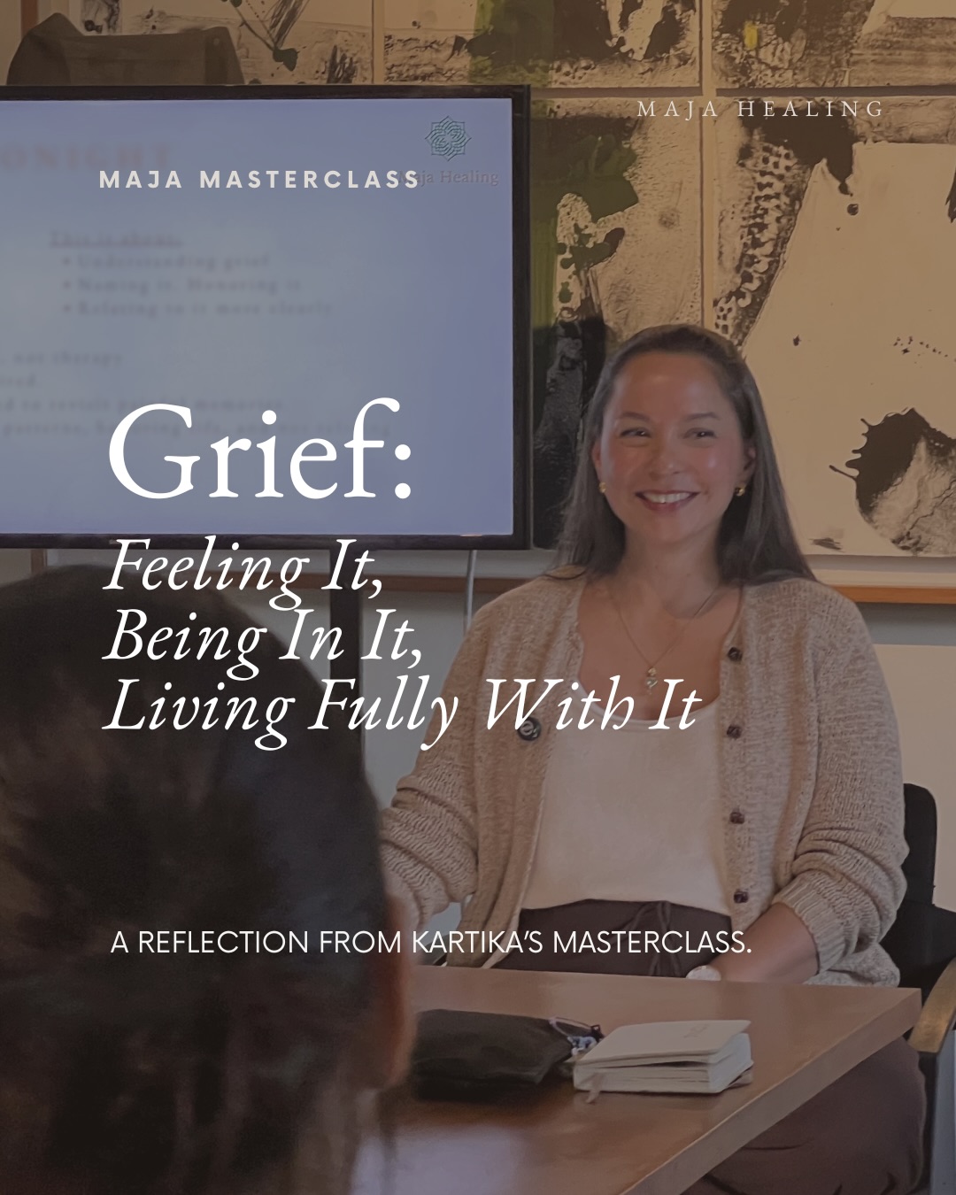 Here’s a moment from Kartika’s recent Masterclass.
She spoke about something many of us misunderstand about grief.
Grief is not only about death.
It appears whenever something we are attached to changes.
A relationship.
An identity.
A version of life we thought would unfold differently.
And while grief is painful, it also carries a message.
It reminds us that something mattered.
That we loved.
That we were connected.
That we were alive.
And perhaps the real work is not to remove grief,
but to learn how to live fully while carrying it.