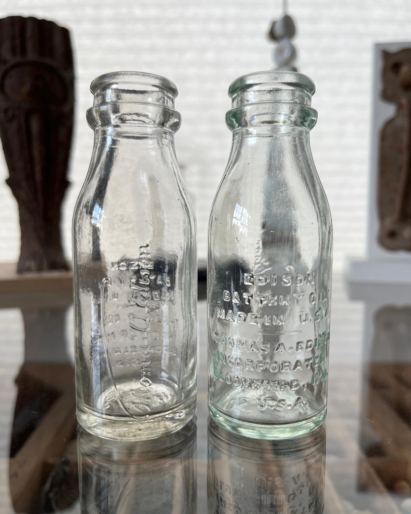 These small 100+ year old Thomas Edison Battery Oil bottles are still some of my favorite finds. The oil it once contained was used by railroad companies in battery powered crossing guards. The oil essentially energized track and signal circuits. After refilling the battery containers, the bottles were often left or tossed alongside the tracks.
The bottles age can be determined by the name of the town embossed on the glass. Bottles that read “Orange, NJ” are from before 1915 and bottles (like this one) that reads “Bloomfield, NJ” are post 1915. This is because of a fire that took place in the Orange facility, which forced Edison to relocate his operations to nearby Bloomfield during 1915.
Both of these bottles were found just a couple of feet off of an old railroad line. The aqua variant is less common. This variant also includes a 1920 date code on its base.
.
.
.
.
#treasurehunter #thomasedison #bottledigging #bottles #bottlehunting #lostandfound #railroad #antiques #historyhunter #bottlecollectors #antique #treasurehunting #history #bottlecollector #antiquebottle #bottledig #bottlecollecting #finditpickitup #treasure #adventure #treasures #relics #savinghistory #dirtfishing #travel #explore #buriedtreasure #bottlesandbits #treasurehunter #artifacts