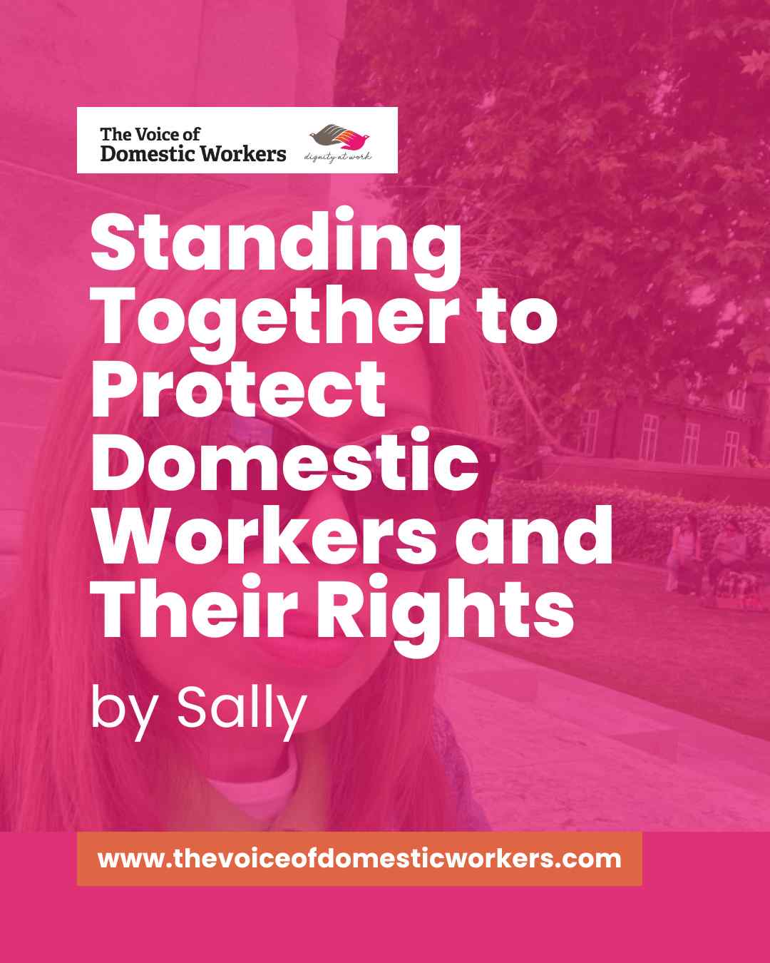 Every voice that stands up for justice brings us closer to a world where dignity and fairness are not privileges, but rights for all.
In her powerful blog, Sally shares why defending the rights of domestic workers matters and how advocacy, courage, and solidarity can create real change. Her words remind us that when we speak up for those too often unheard, we strengthen an entire community and move one step closer to justice. Take a moment to read Sally’s inspiring message and stand with domestic workers everywhere.
Read the full blog here:
https://www.rfr.bz/ifc0aaa
#VODW #DomesticWorkersRights #StandWithDomesticWorkers #HumanRights #JusticeForWorkers #DignityAtWork #MigrantRights #VoicesForChange