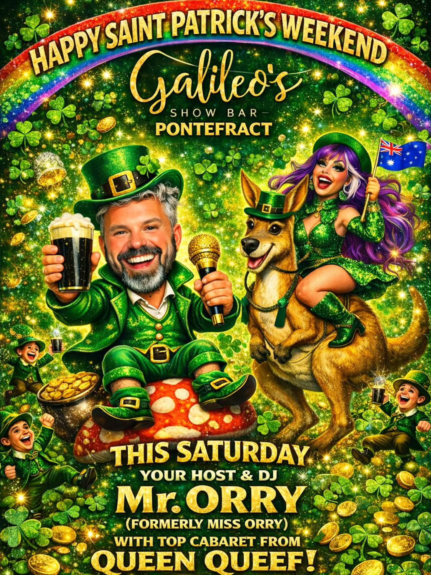 Queen Queef is BACK!
We're in the full St Patrick's day spirit this Saturday and we are delighted to welcome Queen Queef back alongside our resident trouble maker @mrorryofficial
Expect sass, expect drinking games and a night not to be missed!
See you there lovelies!
@queenqueefofficial