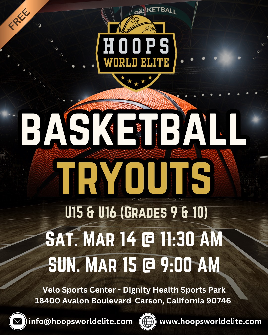 ⏳ FINAL TRYOUT SPOTS – LA/LB/CARSON
Players across the South Bay, LAX, and Long Beach are locking in their tryout spots.
Don’t be the one hearing about it later.
Hoops World Elite U15–U16 Tryouts (Grades 9–10)
📍 Velodrome – Carson
📅 Saturday Mar 14 – 11:30 AM
📅 Sunday Mar 15 – 9:00 AM
⚠️ Roster spots are almost gone.
If you want to play next-level club basketball, you need to be there.
👉 Register now:
https://bit.ly/hoopstryouts
Link in Bio
Drop a 🏀 if we’ll see you there.
#SouthBayHoops #CarsonBasketball #HoopsWorldElite #BasketballTryouts #ClubBasketball