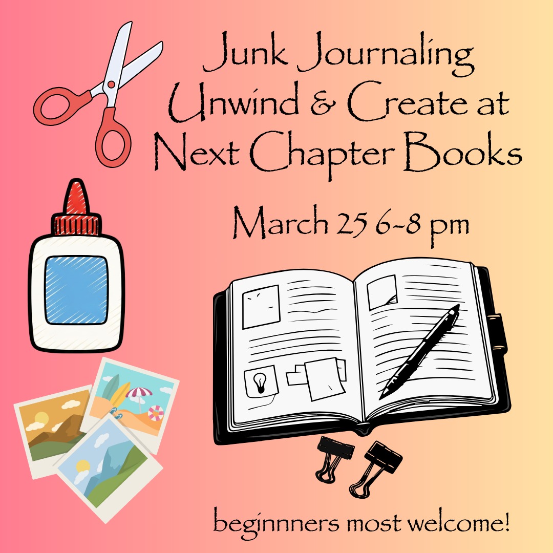MID-WEEK CRAFT NIGHT! Join us on Wednesday, March 25, for a low-key evening of junk journaling!
Whether you're a newbie (Sarah) or more experienced, like our bookstore friends Lexi (@biblio.lexicon & Malik (@smopa68 ), this chill event is all about unwinding and creating with others.
Bring whatever journal and supplies you want to work with, plus your favorite scraps, momentos, or just your imagination, and let's make some artsy pages together.
We'll have some art supplies on hand, including a variety of paper, glue, tape, scissors, old magazines, and stickers, plus tea & coffee. You're welcome to bring along your snacks and beverages (fun or otherwise)!
This is a FREE event, but space is limited. Reserve your space on our website's event page (link in bio).
#nextchapterbooksdetroit #indiebookstore #craftnight #junkjournaling #letscreate #detroitisforcreatives
,