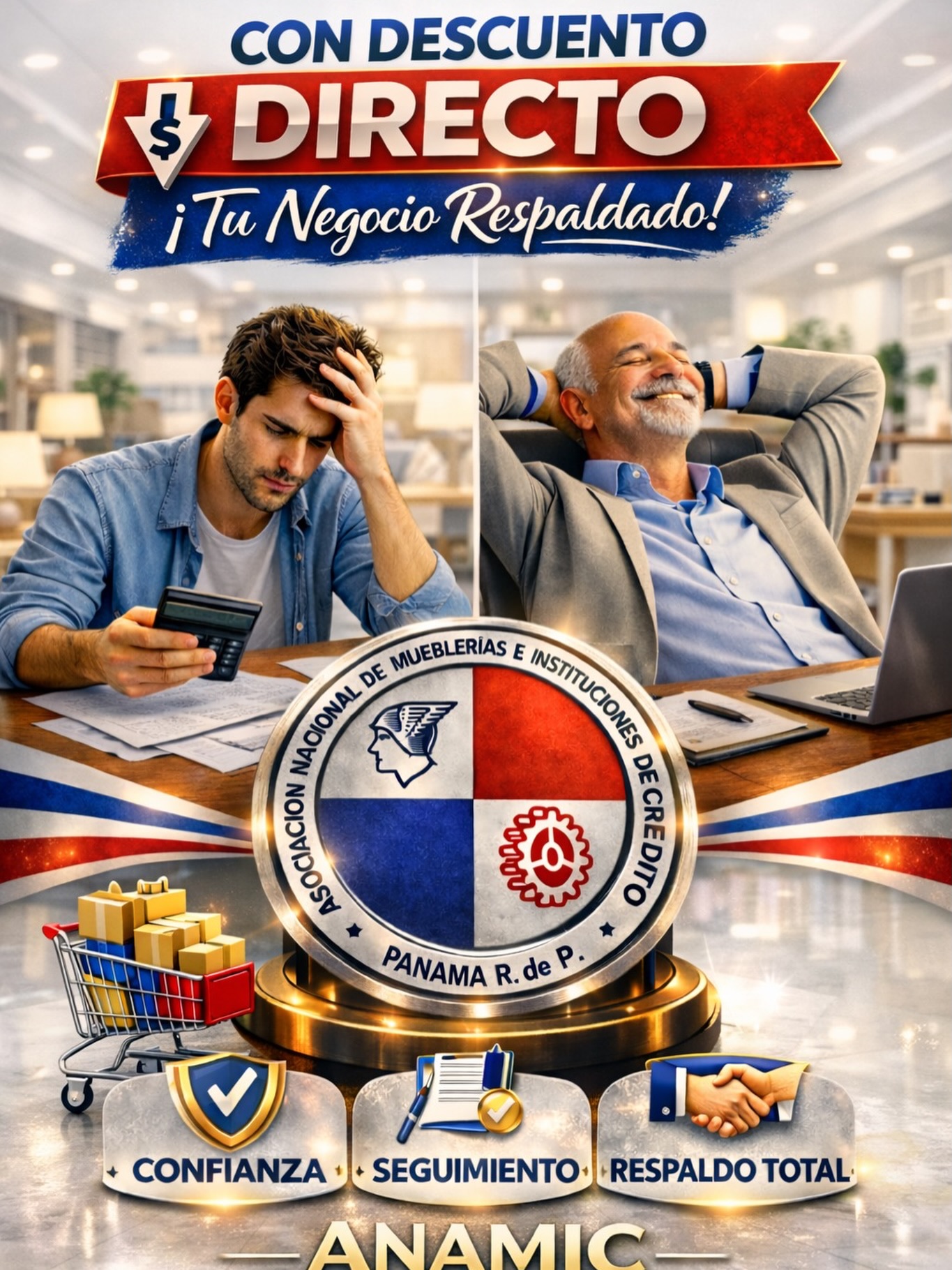 Hay cosas que cambian un negocio.
Y otras que simplemente lo ordenan todo.
Cuando una mueblería o una institución financiera trabaja con Descuento Directo, muchas preocupaciones desaparecen porque el sistema hace lo que debe hacer: mantener los pagos claros, seguros y bien administrados.
Eso se traduce en algo simple:
Un negocio que funciona con más tranquilidad,
más control
y mejores oportunidades para crecer.
Por eso cada vez más mueblerías e instituciones financieras en Panamá confían en ANAMIC.
¿Te gustaría ser un afiliado?
🔗 Más información en el link de la bio.
https://www.anamic.org/afiliacion
#ANAMIC
#DescuentoDirecto
#CréditoResponsable
#MuebleríasPanamá
#financieraspanama