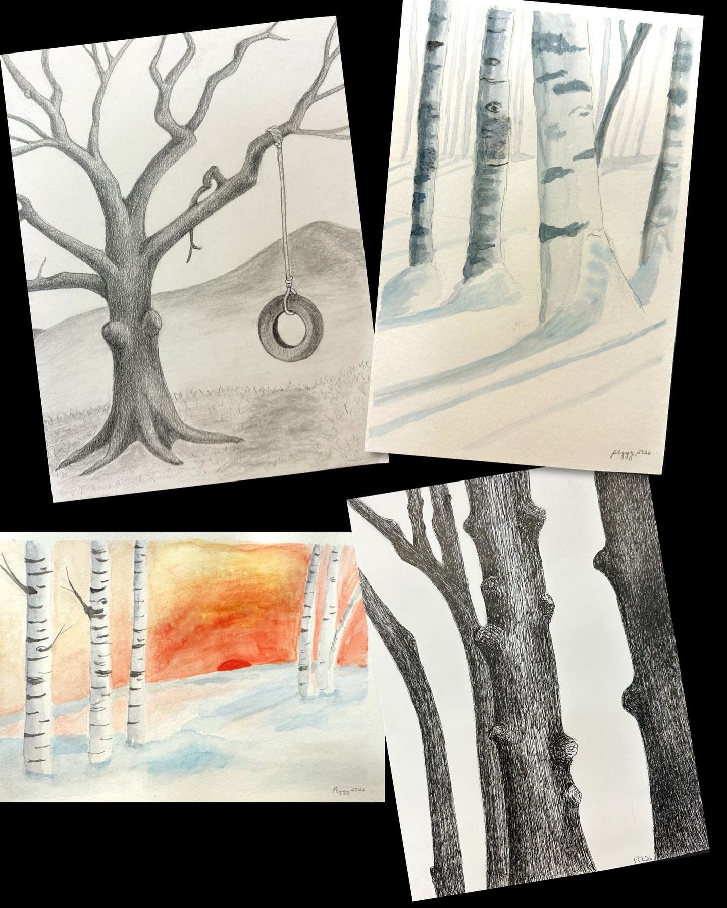 Trees by my Adult art class! With a strong focus on observation, layers and texture artists worked in graphite, ink and watercolor. Each artist created several pieces making a cohesive series of woody titans. I am so proud of everyone’s progress! Stay tuned for many more photos!
#arteducation drawingclasses morriscountynj womanowned #penandink morriscountyart #adultartclass newjerseyarts morrisarts supportsmallbusiness @denvillecitylifestyle @njartassociation