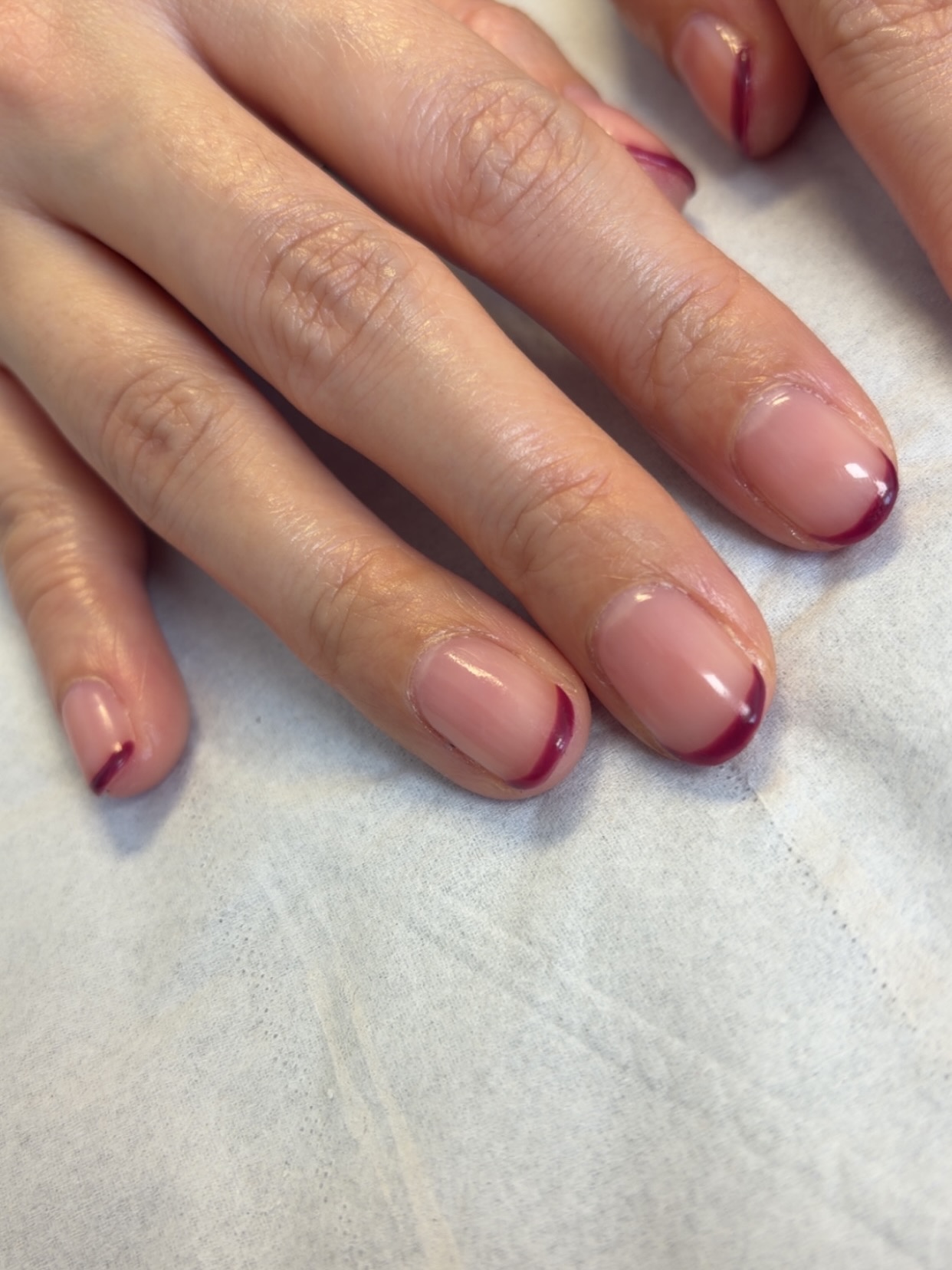 • Gel manicure 💅 •
French tips with a twist 🔥
LOVE doing something different!